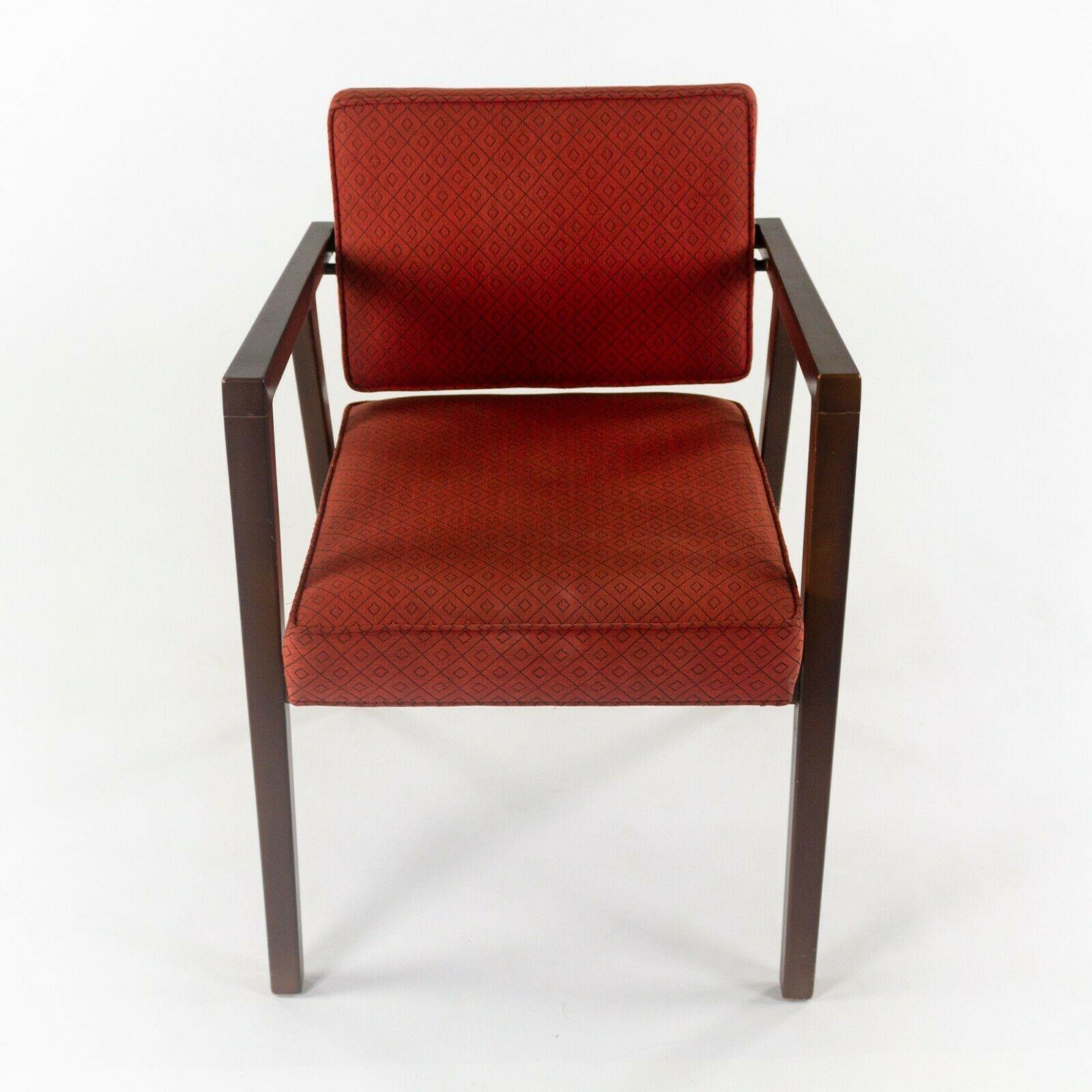 1952 Franco Albini for Knoll No. 48 Desk / Dining Chair w Arms Walnut and Fabric For Sale 6