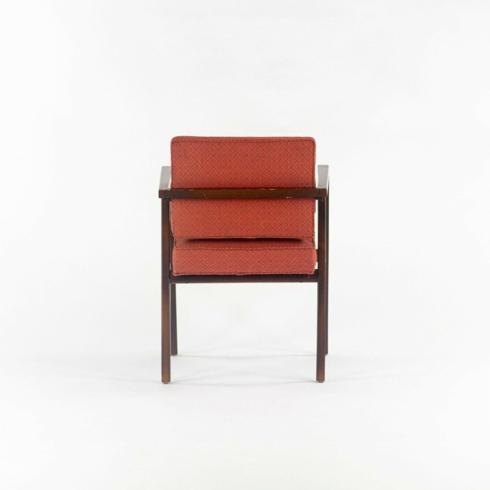 Mid-20th Century 1952 Franco Albini for Knoll No. 48 Desk / Dining Chair w Arms Walnut and Fabric For Sale