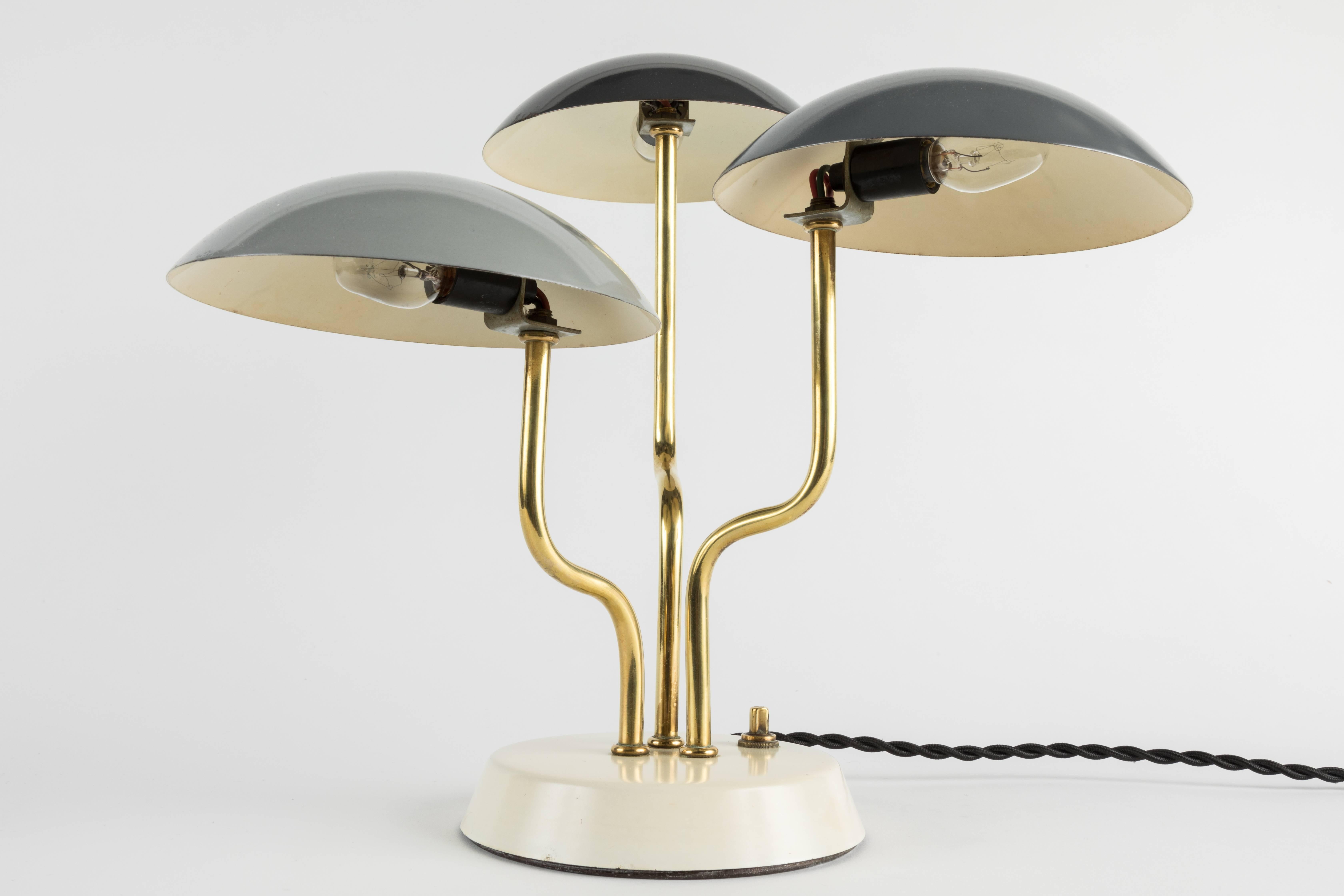 Mid-Century Modern 1952 Gino Sarfatti Tri-Color Table Lamp for Arteluce