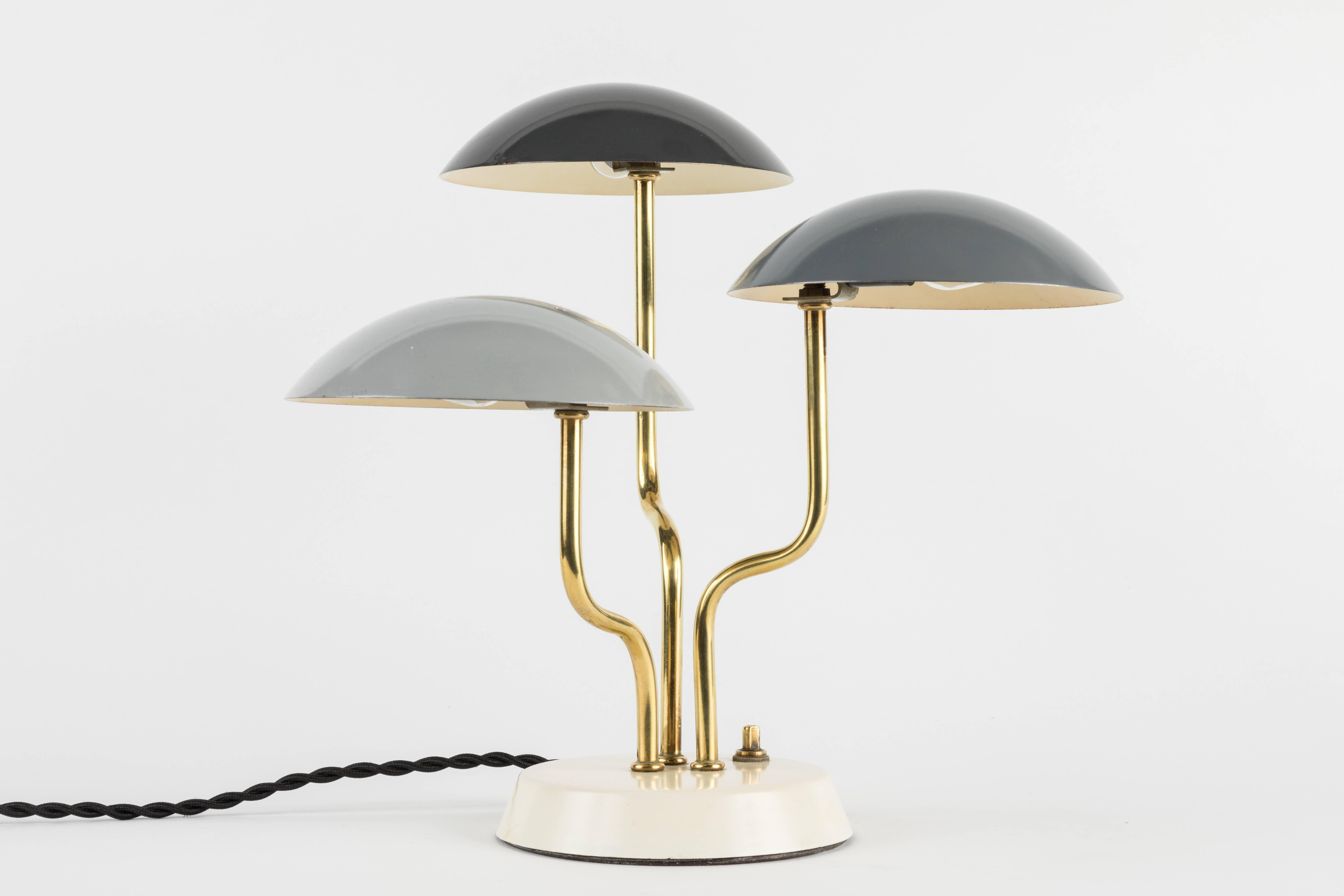 Metal 1952 Gino Sarfatti Tri-Color Table Lamp for Arteluce