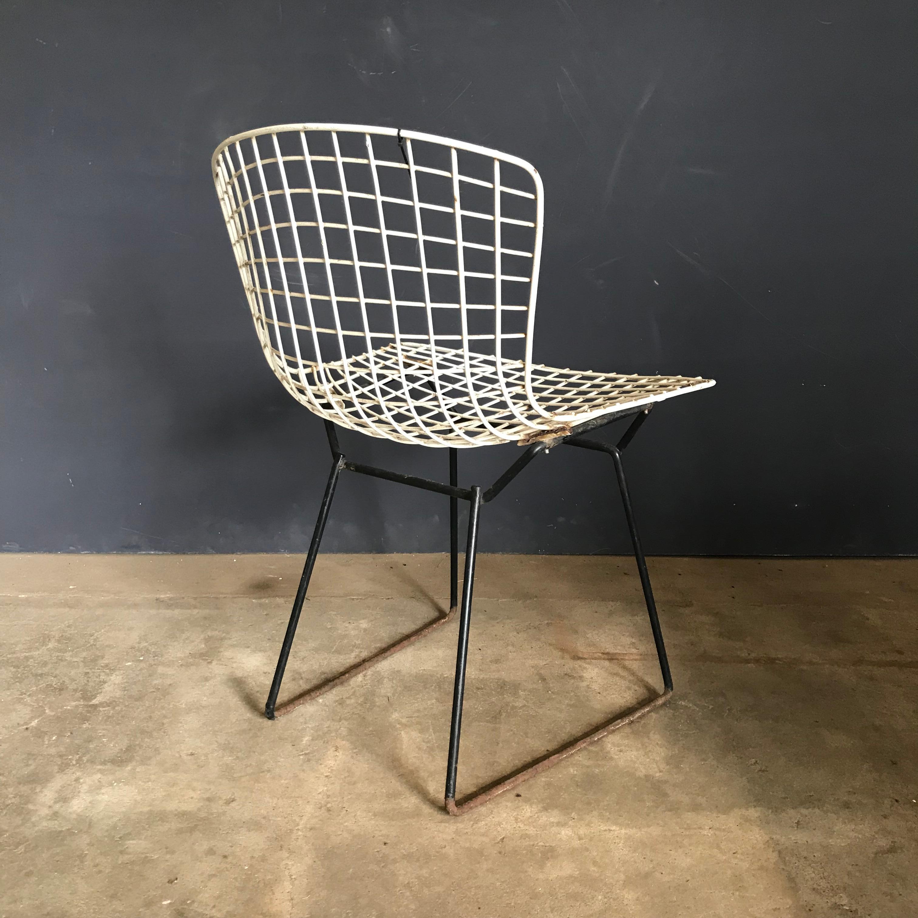 1952, Harrie Bertoia for Knoll International a Set of Wire Dining Chairs For Sale 6