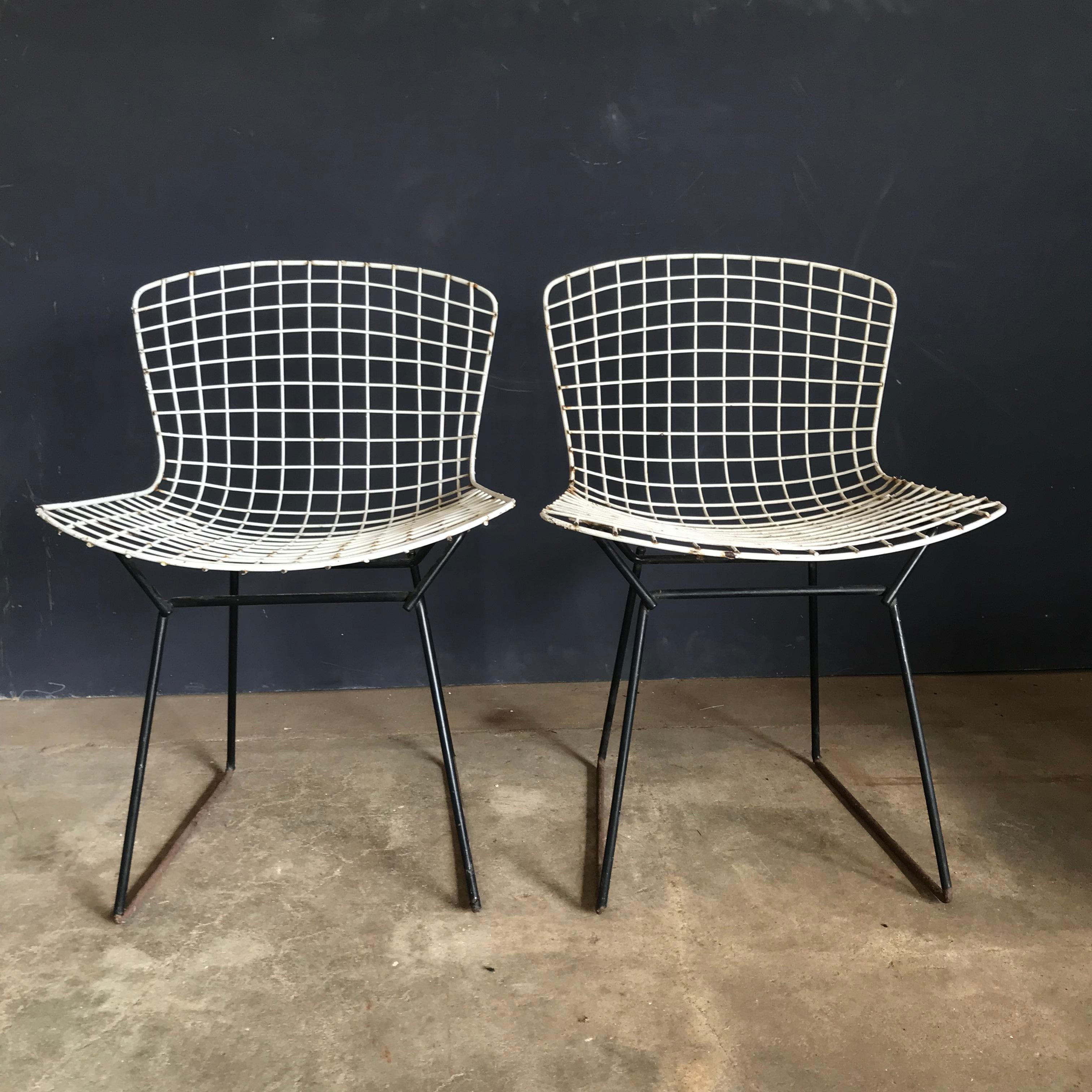 1952, Harrie Bertoia for Knoll International a Set of Wire Dining Chairs For Sale 8