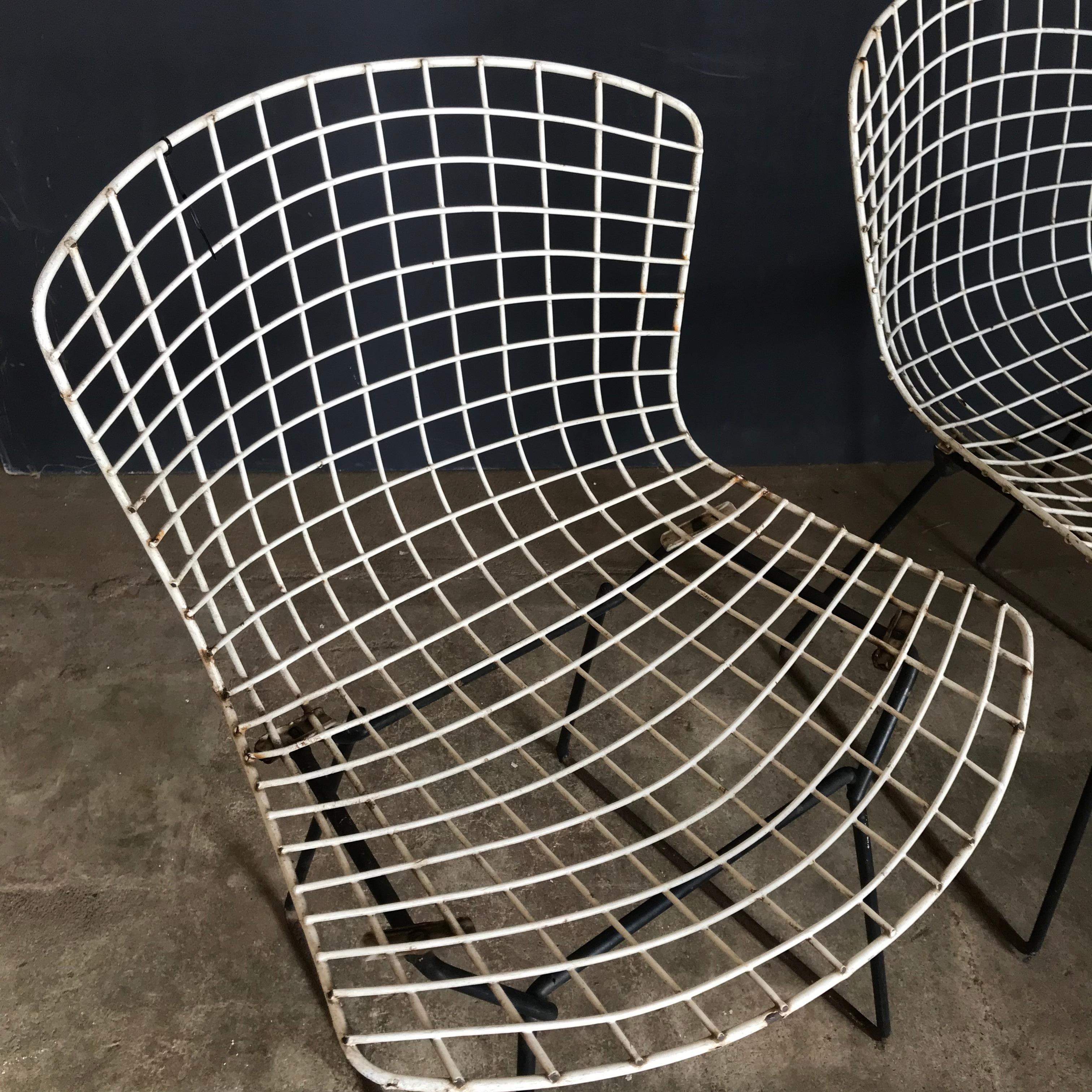 Mid-Century Modern Ensemble de chaises de salle à manger en fil de fer Harrie Bertoia pour Knoll International, 1952 en vente