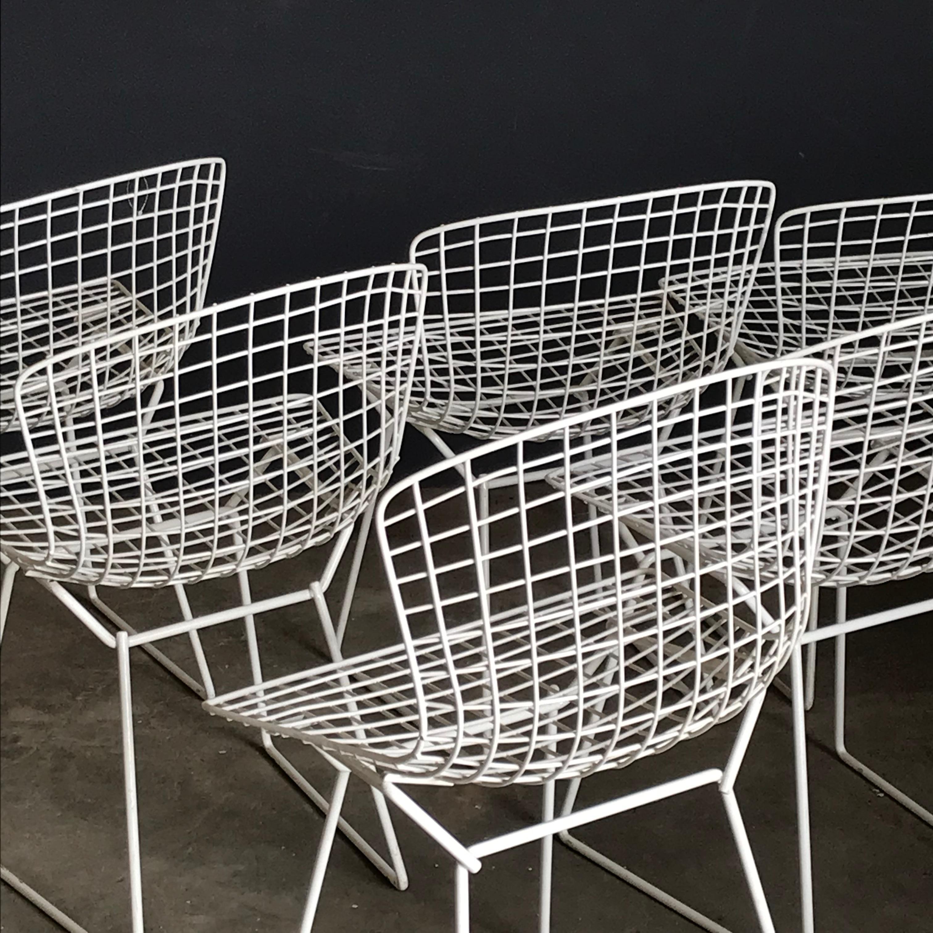 1952, Harrie Bertoia for Knoll International a Set of Wire Dining Chairs 1
