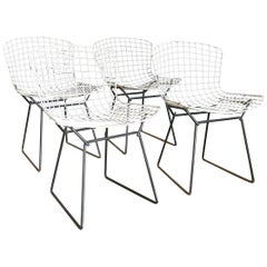 Vintage 1952, Harrie Bertoia for Knoll International a Set of Wire Dining Chairs