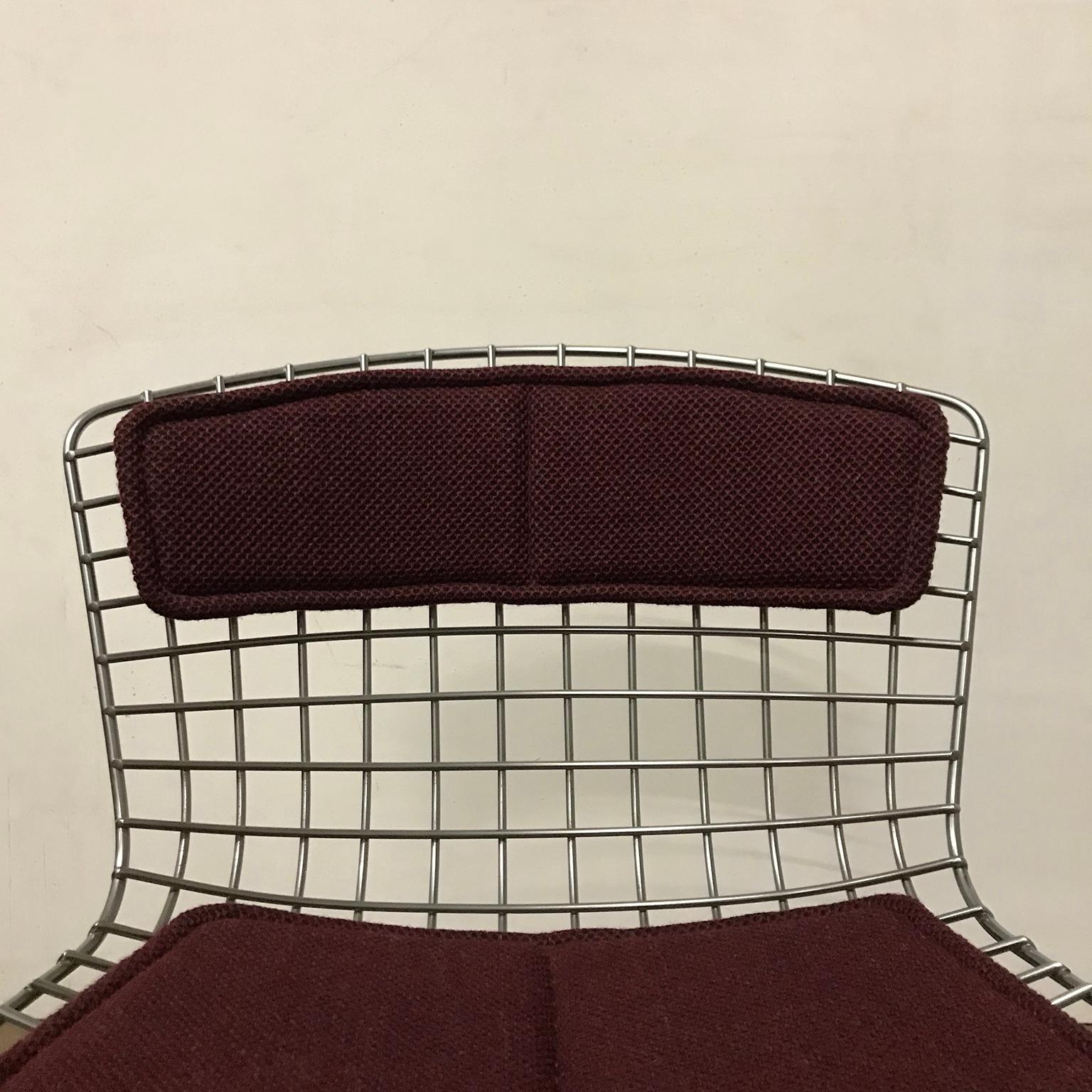 1952, Harrie Bertoia, Knoll International, Rarely Upholstered Wire Dining Chair 3