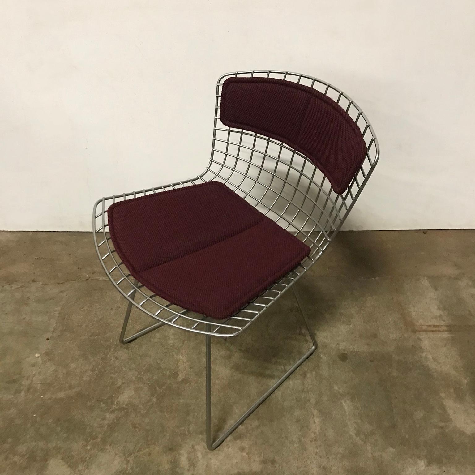 1952, Harrie Bertoia, Knoll International, Rarely Upholstered Wire Dining Chair 4