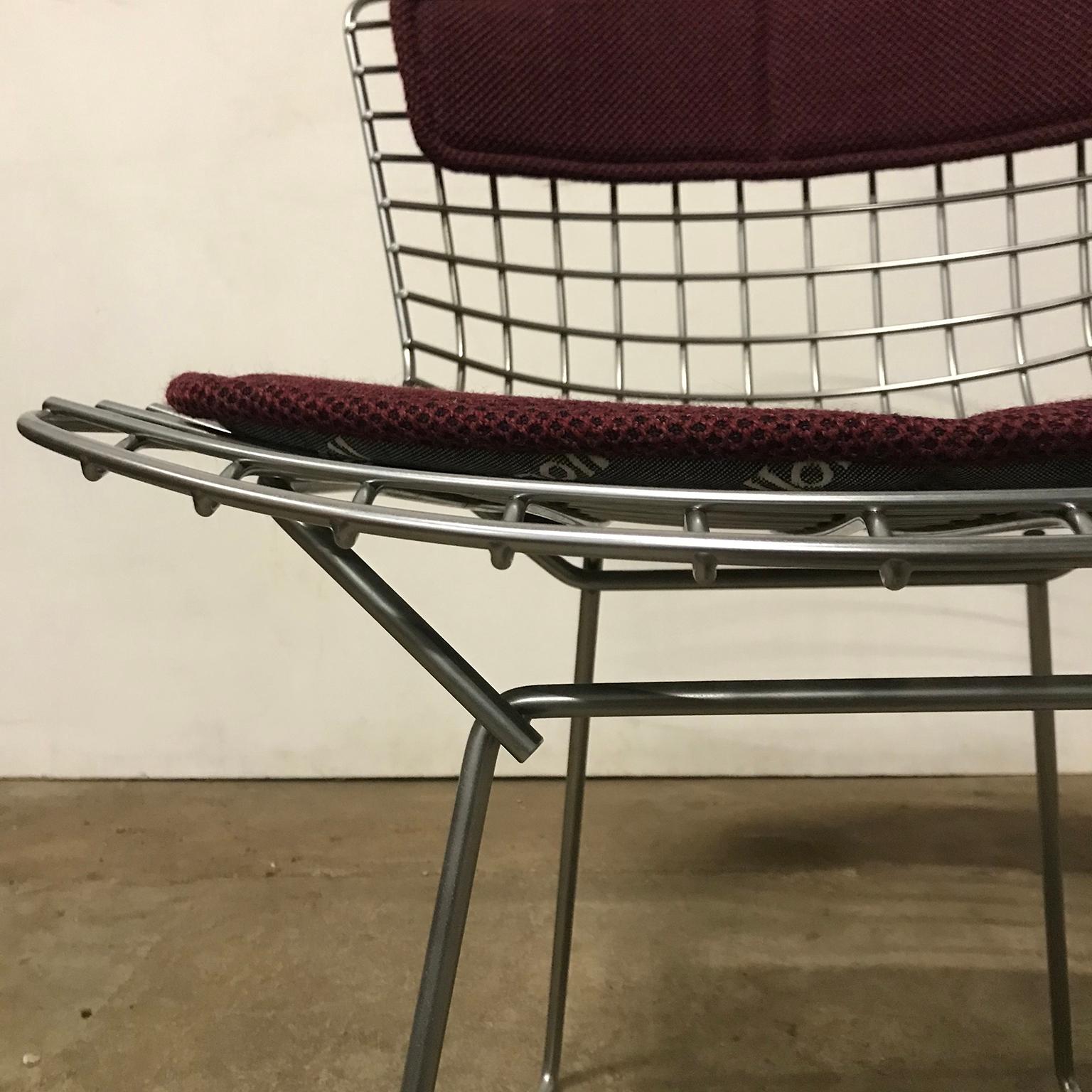 1952, Harrie Bertoia, Knoll International, Rarely Upholstered Wire Dining Chair 5