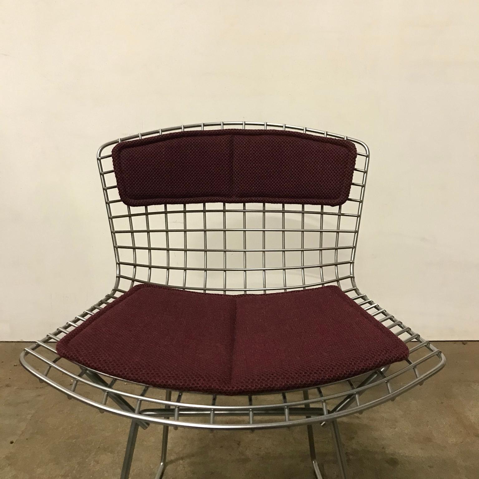 1952, Harrie Bertoia, Knoll International, Rarely Upholstered Wire Dining Chair 2