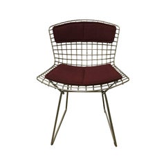 1952, Harrie Bertoia, Knoll International, Rarely Upholstered Wire Dining Chair