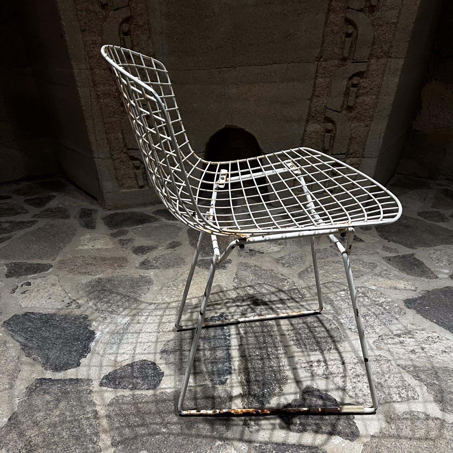 American 1952 Harry Bertoia Distressed Side Chair White