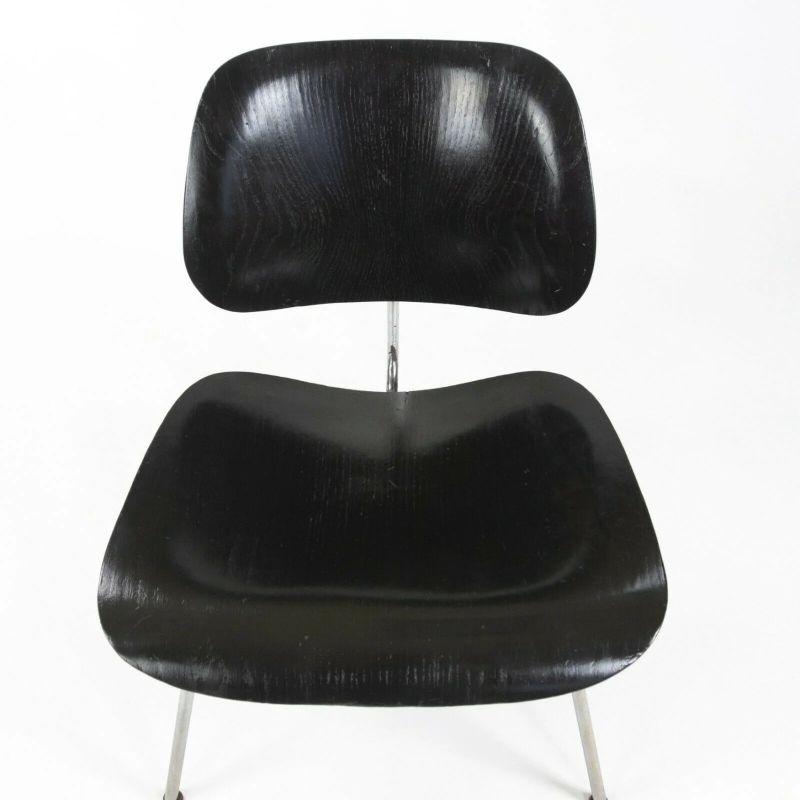 1952 Herman Miller Eames LCM Lounge Chair Metal Legs with Ebonized Wood Finish For Sale 4