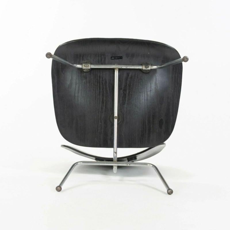 1952 Herman Miller Eames LCM Lounge Chair Metal Legs with Ebonized Wood Finish For Sale 5