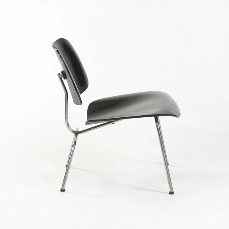 Modern 1952 Herman Miller Eames LCM Lounge Chair Metal Legs with Ebonized Wood Finish For Sale