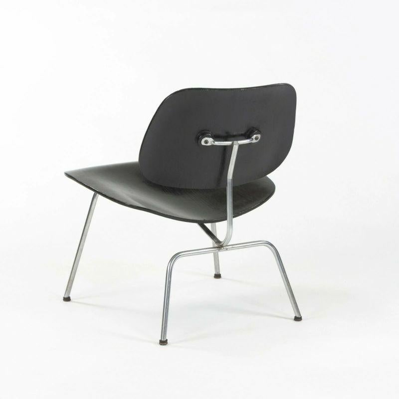 Mid-20th Century 1952 Herman Miller Eames LCM Lounge Chair Metal Legs with Ebonized Wood Finish For Sale