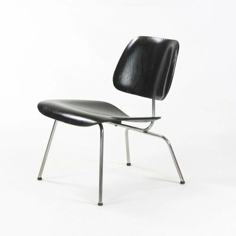 1952 Herman Miller Eames LCM Lounge Chair Pieds en métal avec finition en Wood ébonisé en vente 1