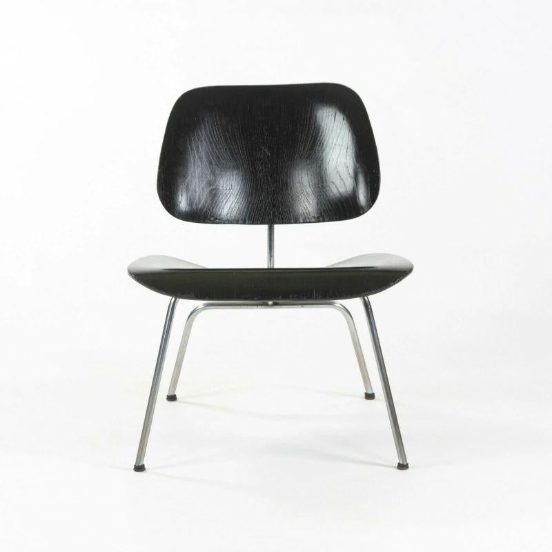 1952 Herman Miller Eames LCM Lounge Chair Metal Legs with Ebonized Wood Finish For Sale 3