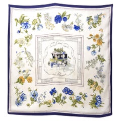 1952 Hermes Quai aux fleurs by Hugo Grygkar Silk Scarf