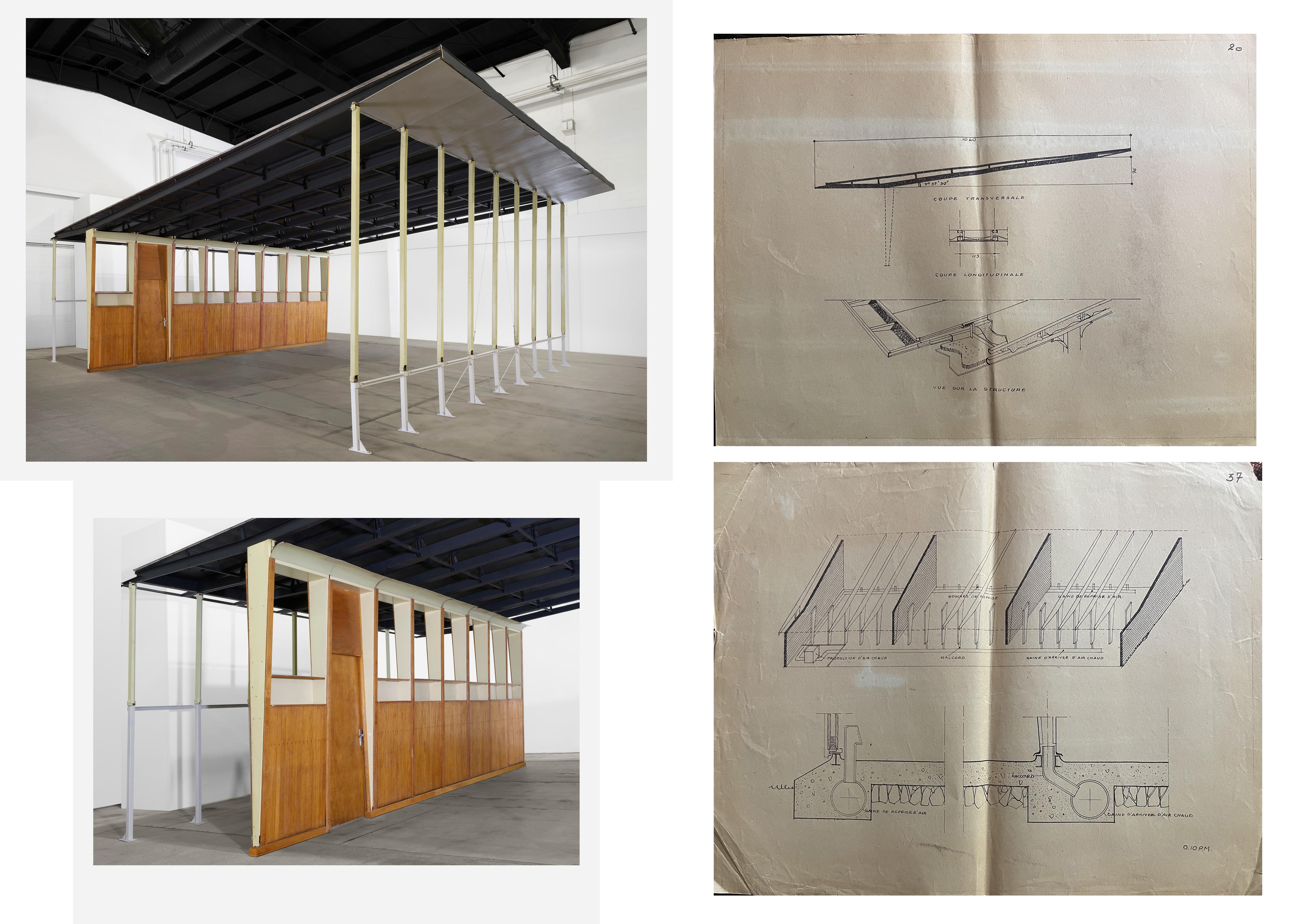 Mid-Century Modern 1952, Jean Prouvé Set 22 Plans Architecture