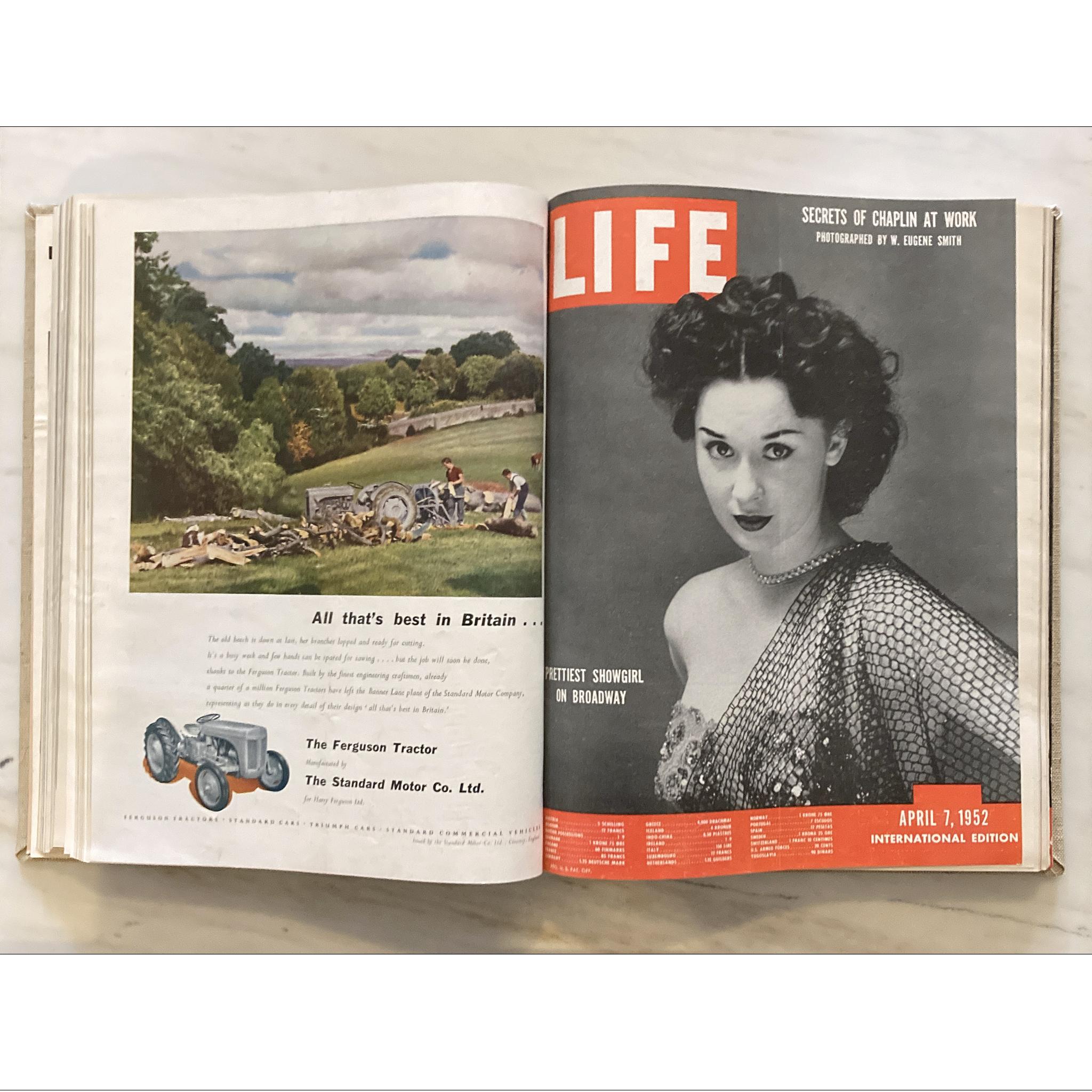 1952 Life Magazines Volume relié, y compris le numéro de Marilyn Monroe, janvier-juin 13 numéros en vente 5