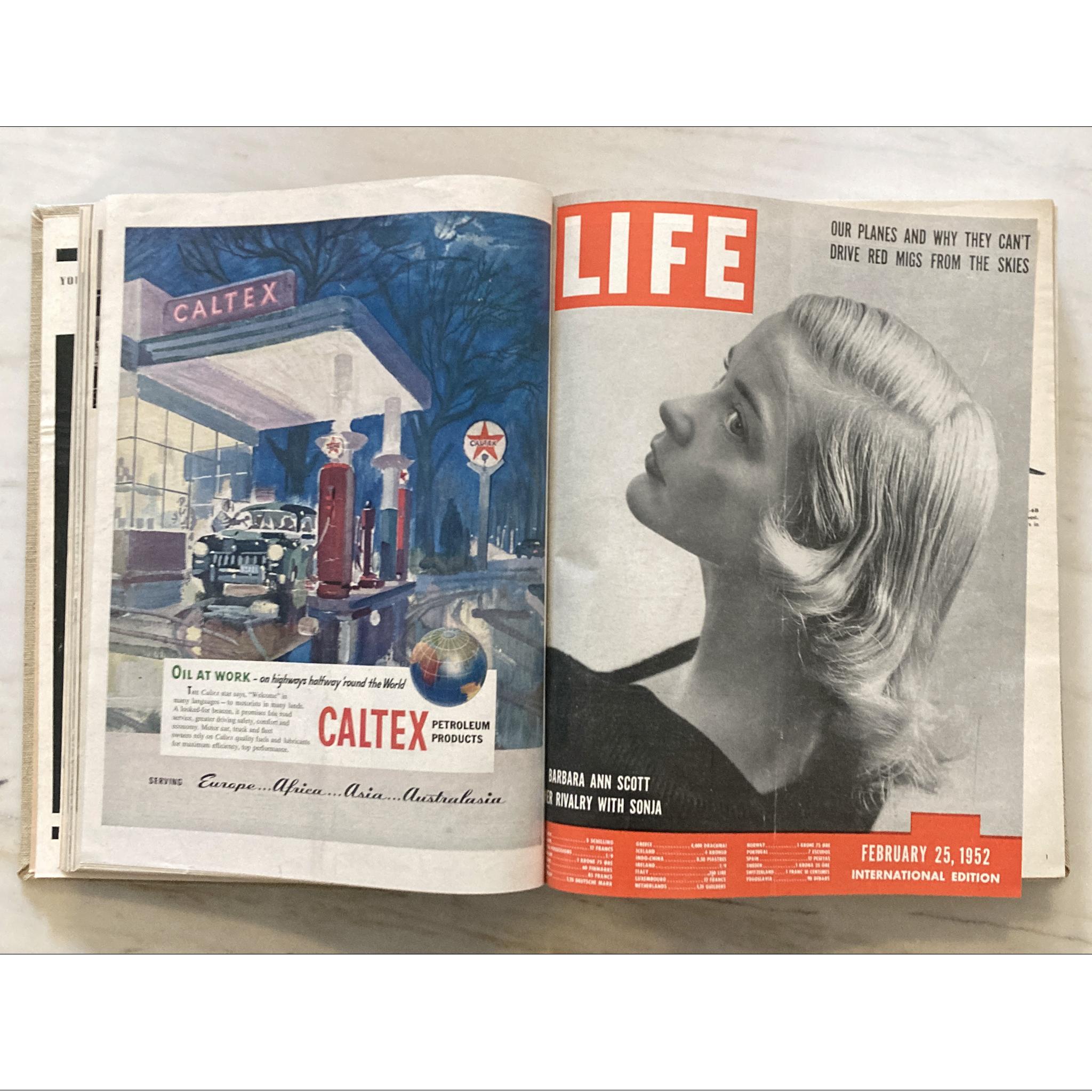 Papier 1952 Life Magazines Volume relié, y compris le numéro de Marilyn Monroe, janvier-juin 13 numéros en vente