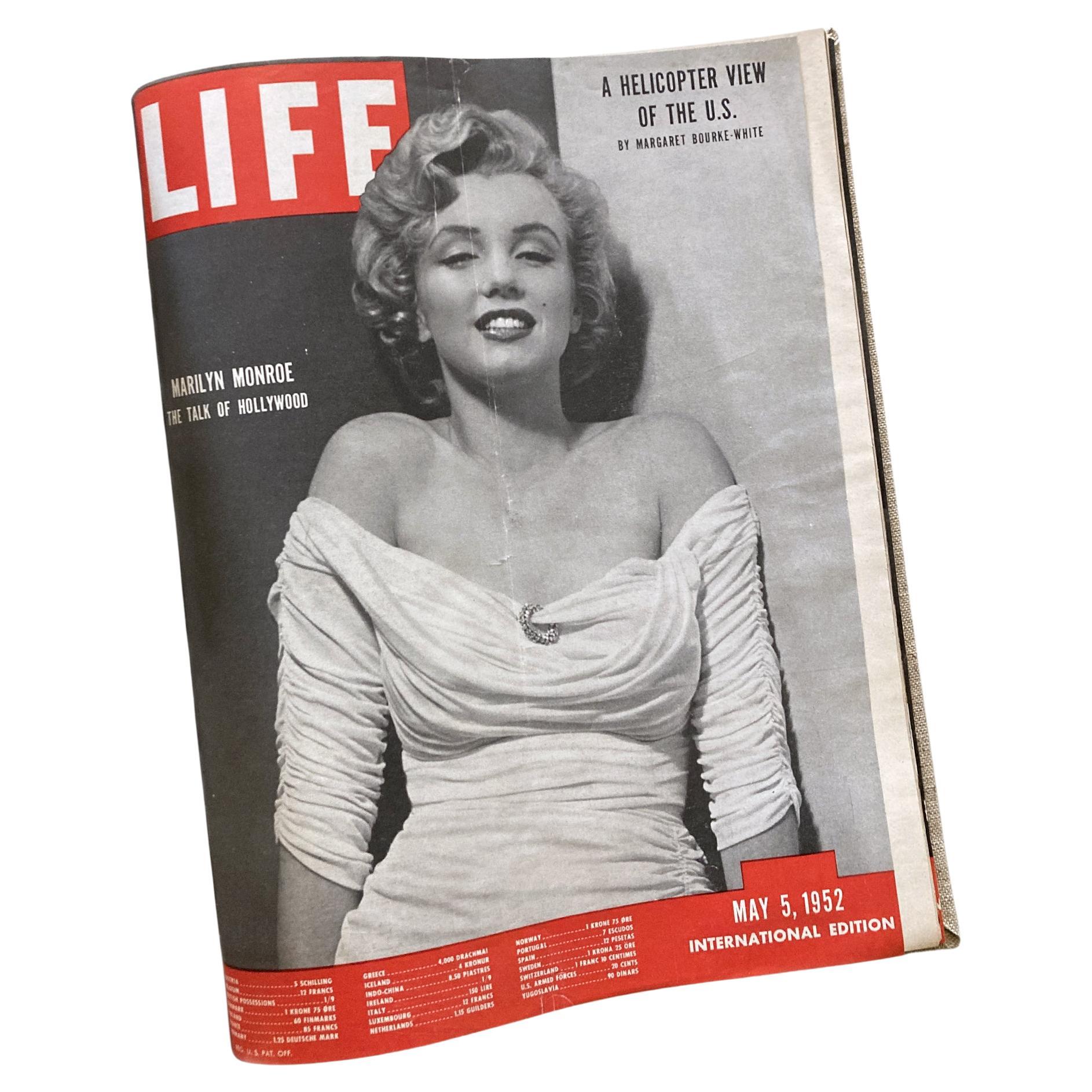 1952 Life Magazines Volume relié, y compris le numéro de Marilyn Monroe, janvier-juin 13 numéros en vente