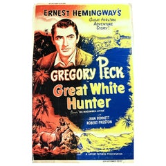 1952 Original Full Size Movie Poster Ernest Hemingway's, "Great White Hunter"