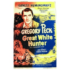 Vintage 1952 Original Full Size Movie Poster Ernest Hemingway's, "Great White Hunter"