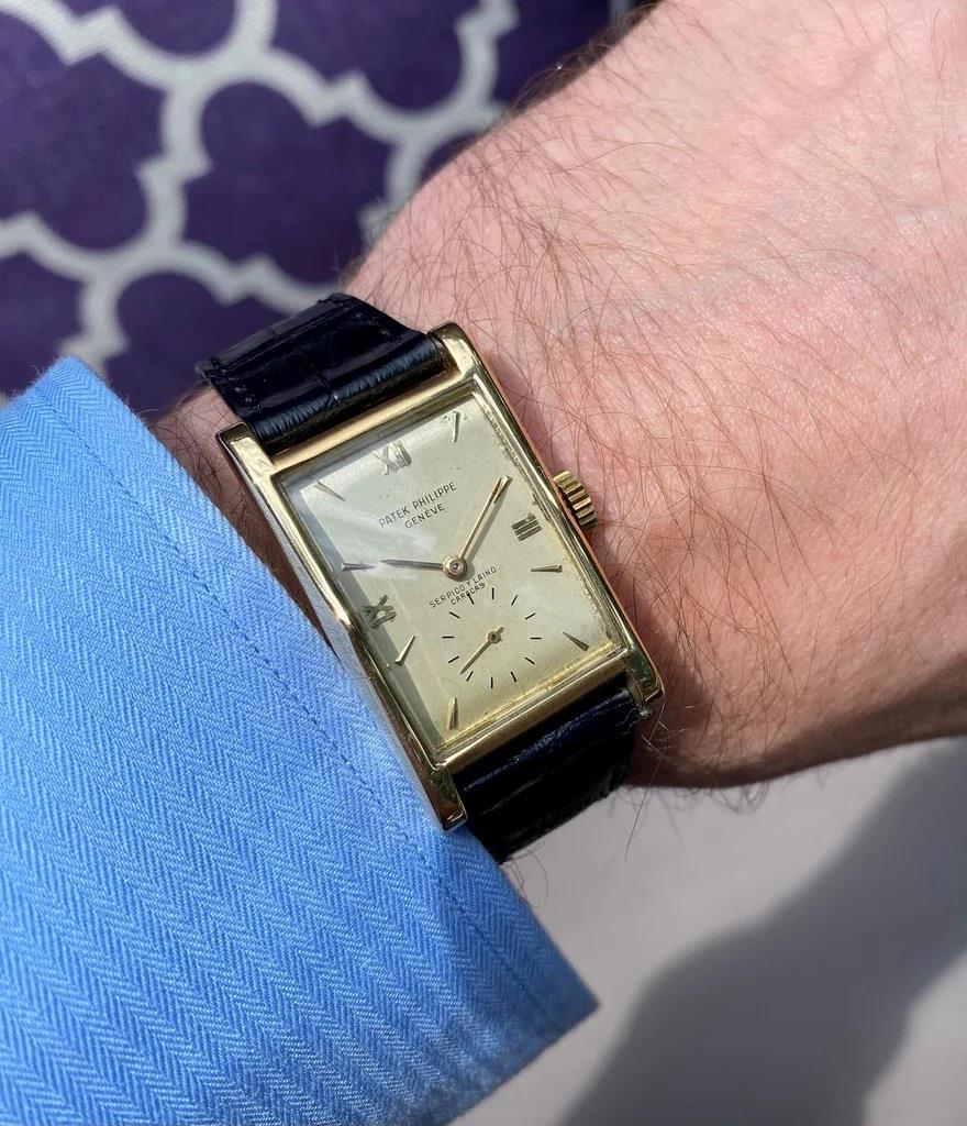 1952 PATEK PHILIPPE Herrenuhr „Pagoda“ Serpico Y Laino - Original mit Papieren im Angebot 5