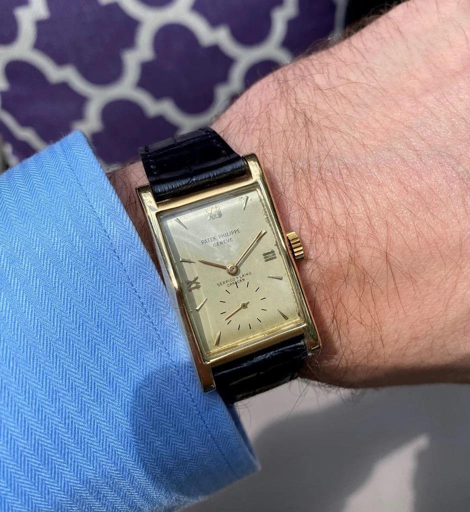 1952 PATEK PHILIPPE Herrenuhr „Pagoda“ Serpico Y Laino - Original mit Papieren im Angebot 6