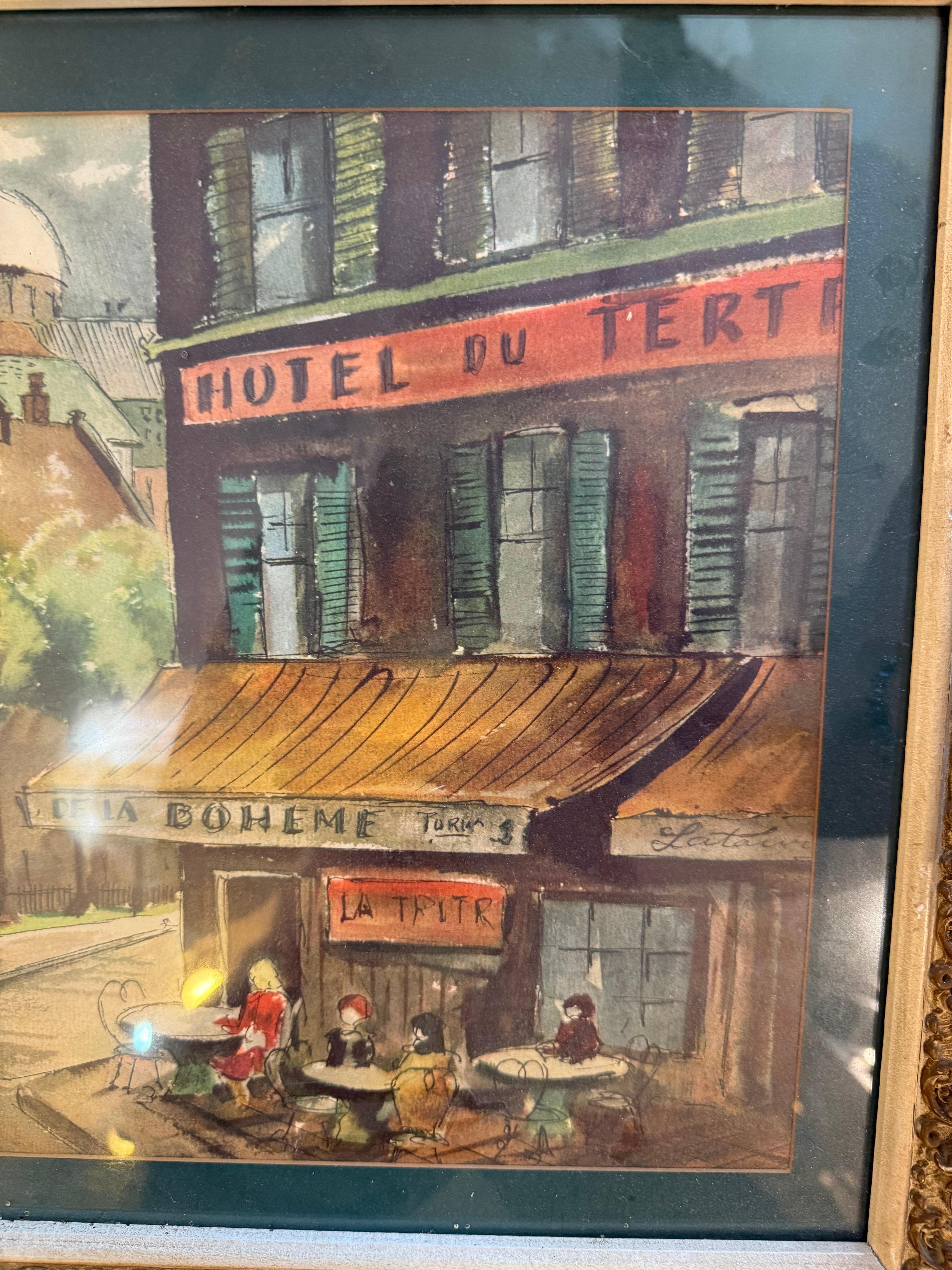 1952 Petit Cafe Robert Chase Gemälde (amerikanisch) im Angebot