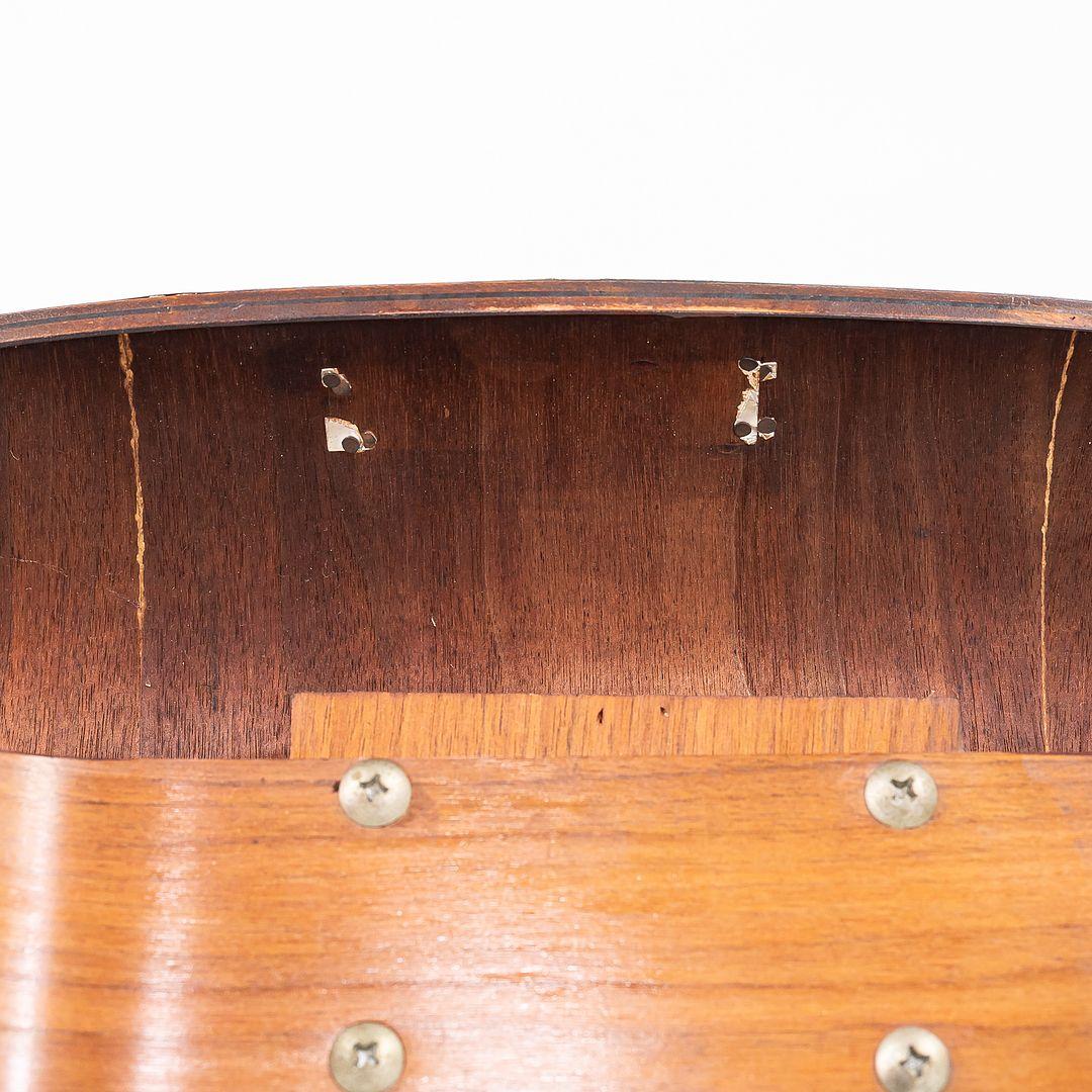 Foam 1952 Rare Herman Miller Eames DCW Dining Chair in Walnut w/ Leather Upholstery For Sale