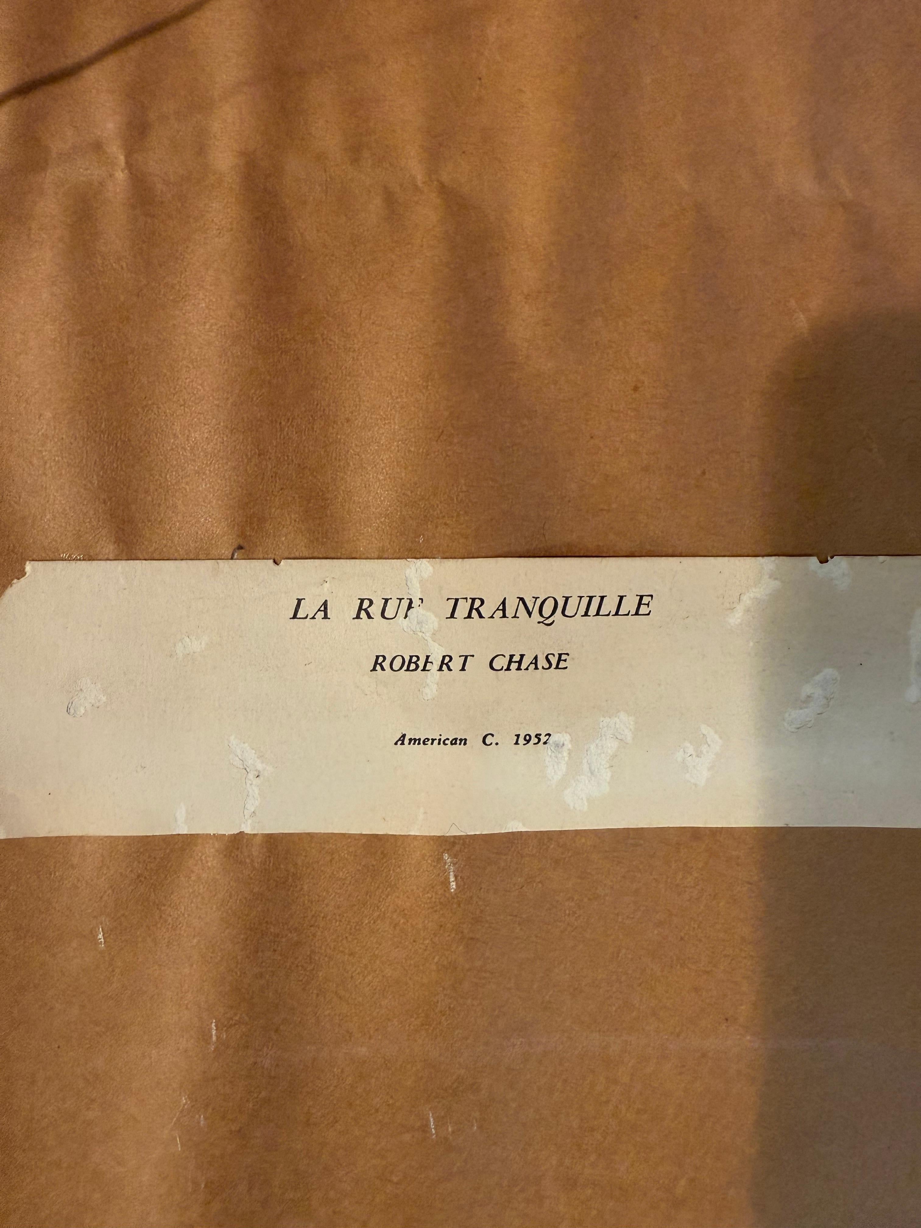 Wood 1952 Robert Chase La Rue Tranquille Painting For Sale