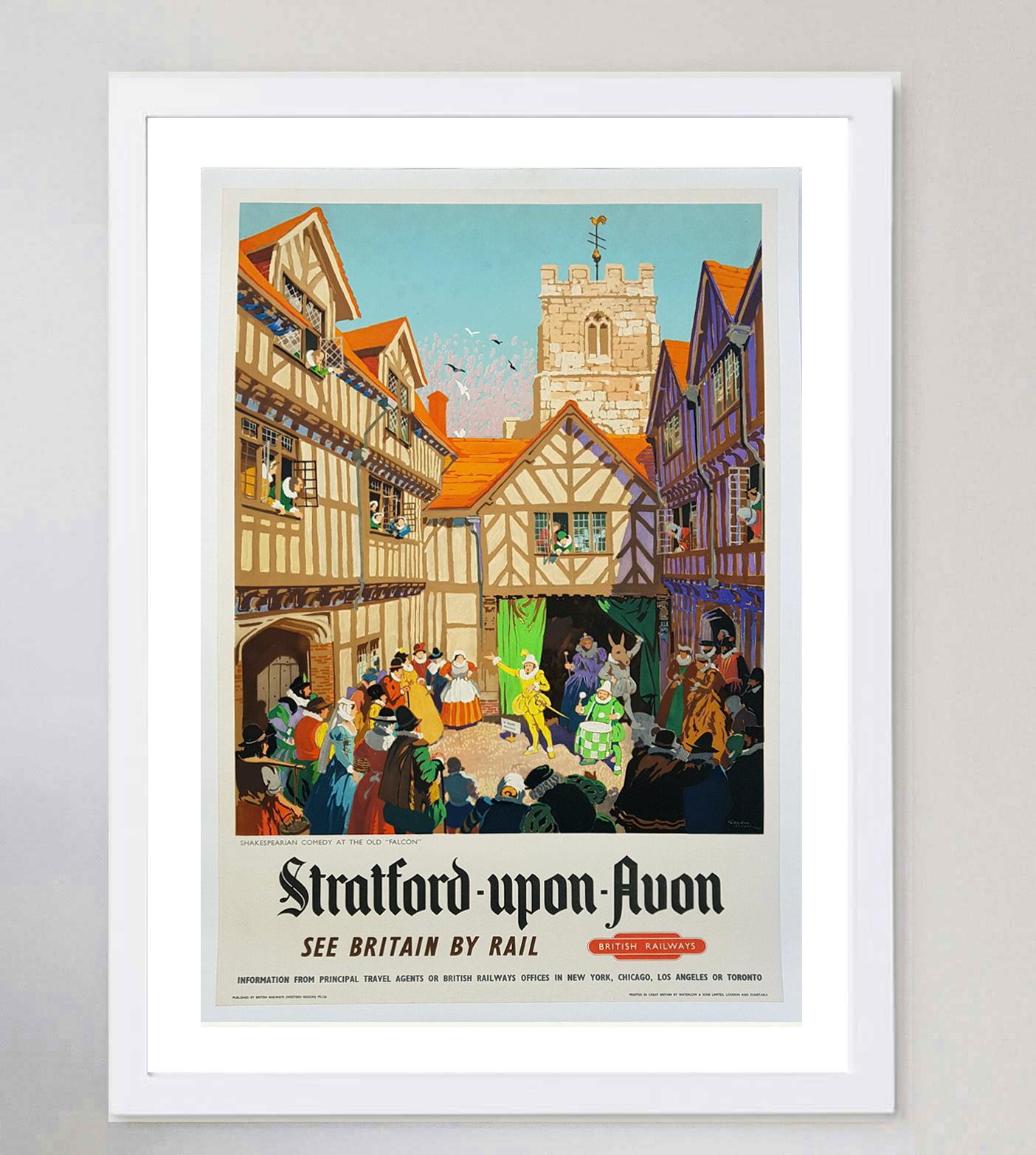 Mid-20th Century 1952 Statford-Upon-Avon, British Railways Original Vintage Poster For Sale