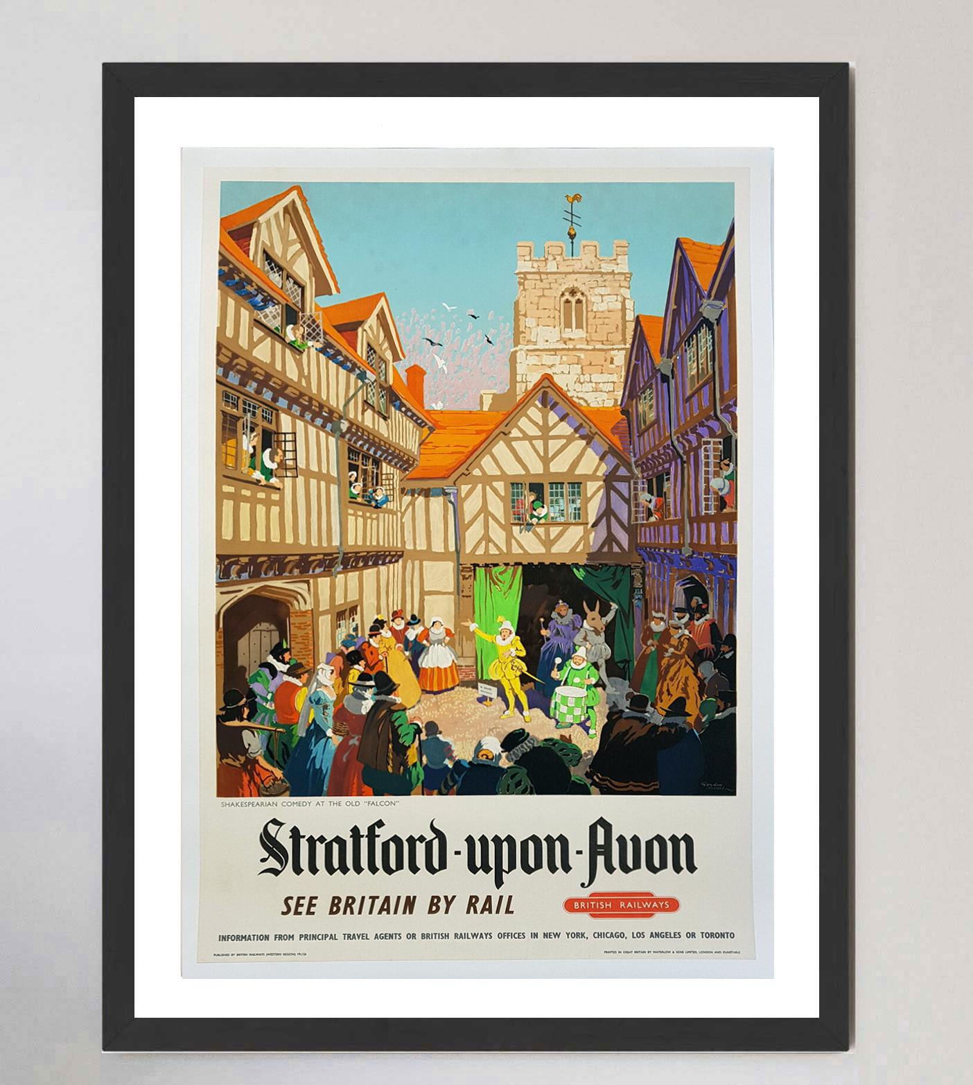 Linen 1952 Statford-Upon-Avon, British Railways Original Vintage Poster For Sale