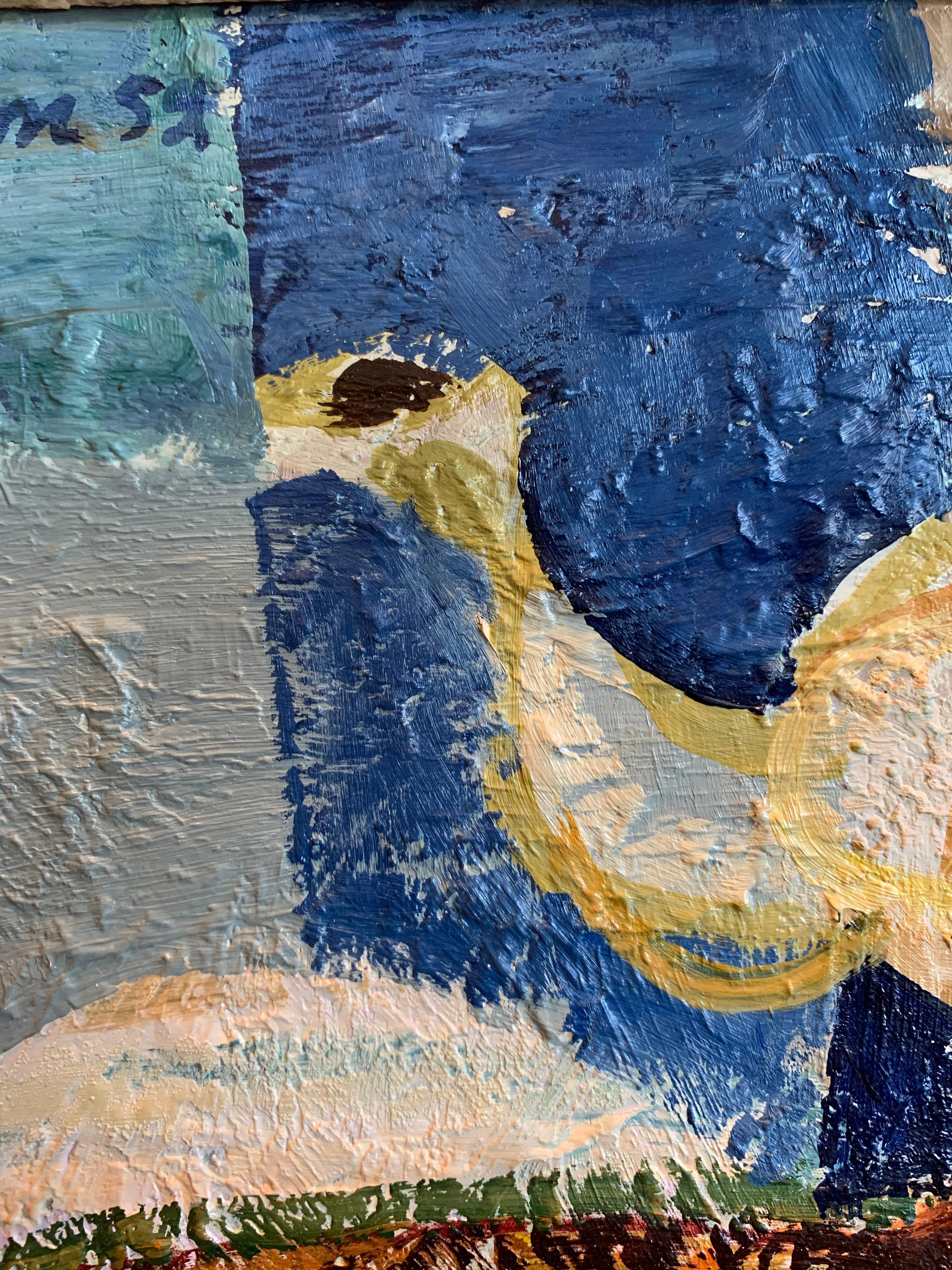 Pittura 1952 Olio svedese su tavola di Hans Larsson (1910-1973) raffigurante una teiera e un'aringa in vendita