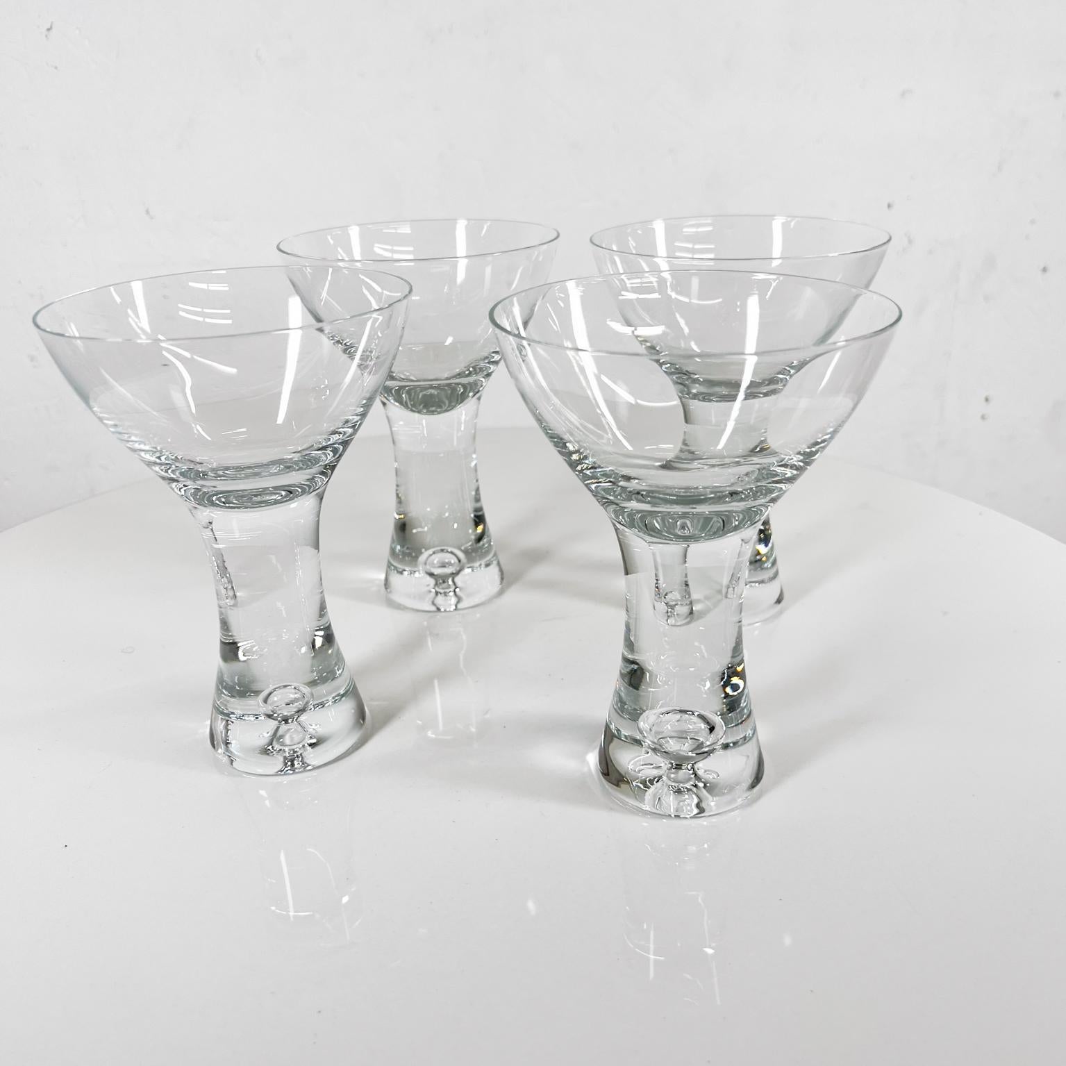1952 Tapio Wirkkala Iittala Finland Set of 4 Martini Cocktail Glasses In Good Condition For Sale In Chula Vista, CA