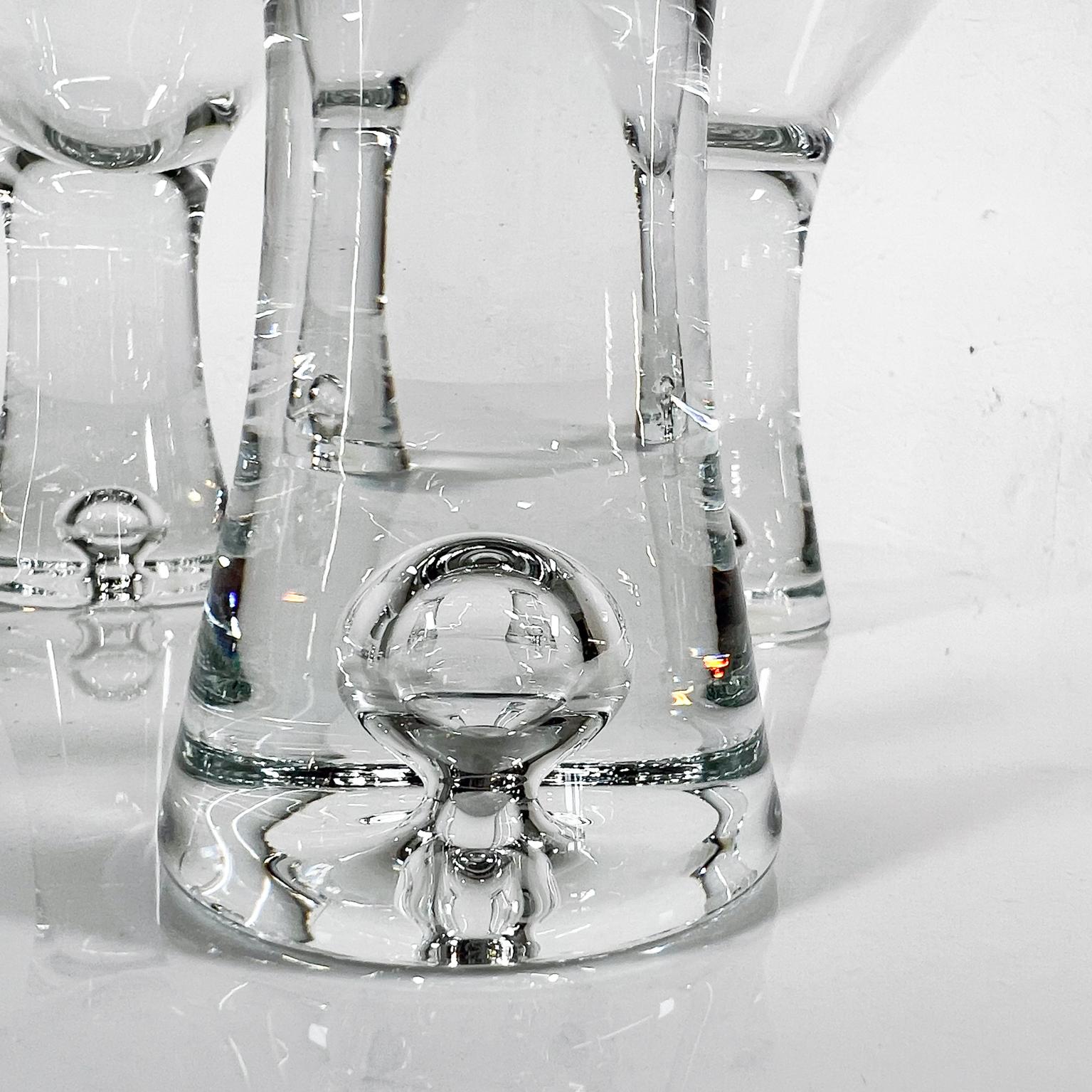 Crystal 1952 Tapio Wirkkala Iittala Finland Set of 4 Martini Cocktail Glasses For Sale