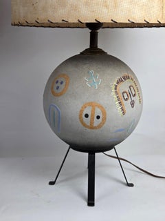 Lampe de table en céramique « Aboriginal » de Tye of California, 1952