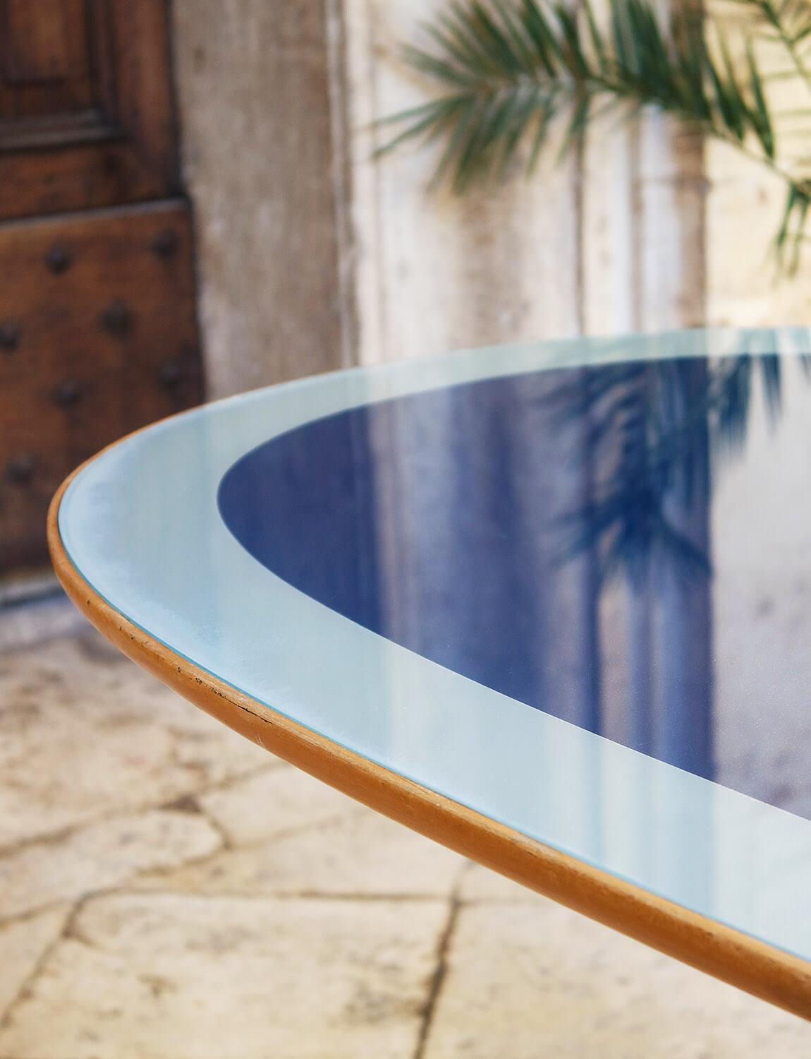 Mid-Century Modern Mid-century Italian Blue Glass Dining Table by Ico Parisi made in 1953
