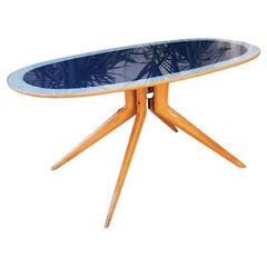 Mid-century Italian Blue Glass Dining Table by Ico Parisi made in 1953