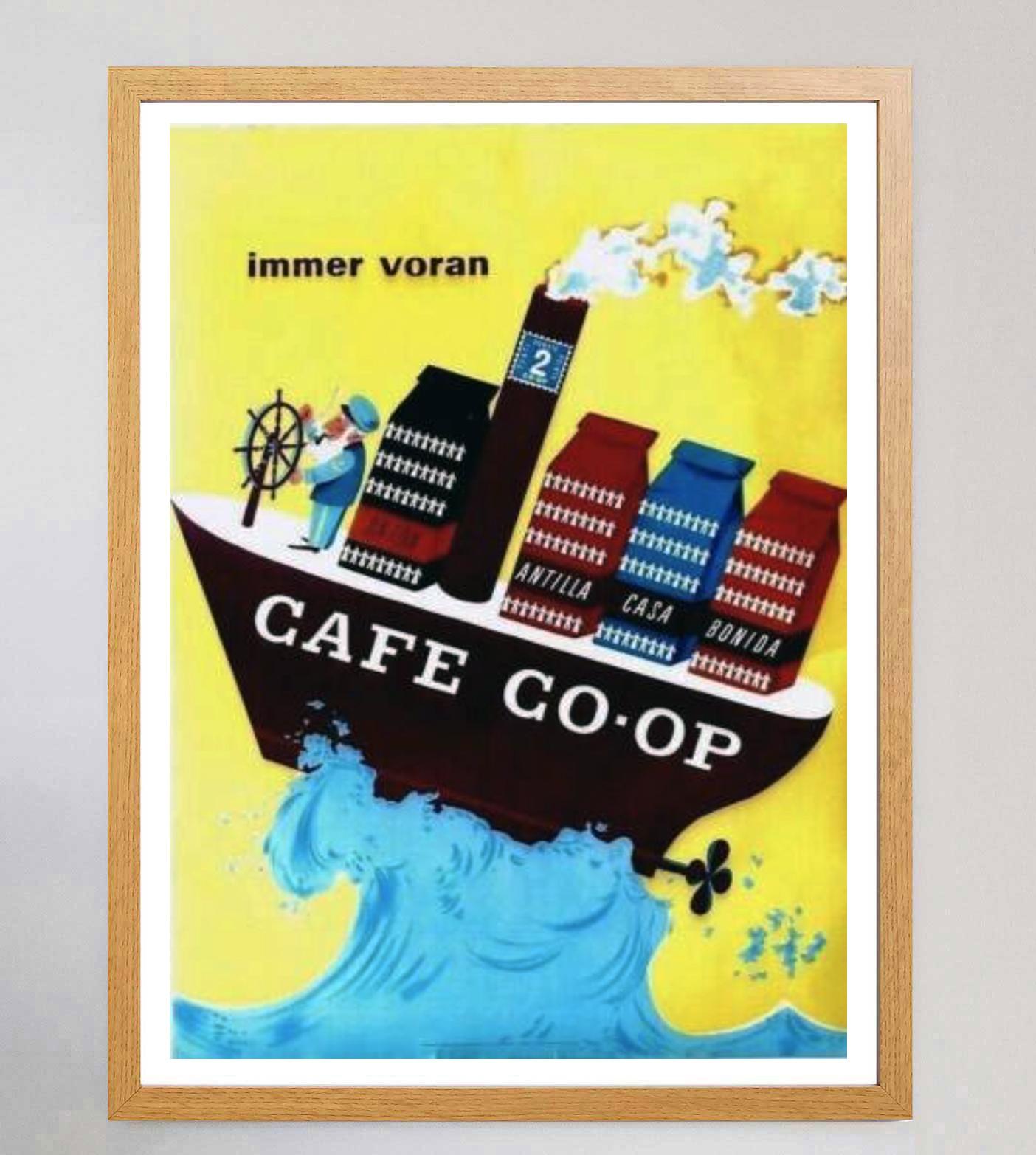 Swiss 1953 Cafe Co-Op Original Vintage Poster For Sale