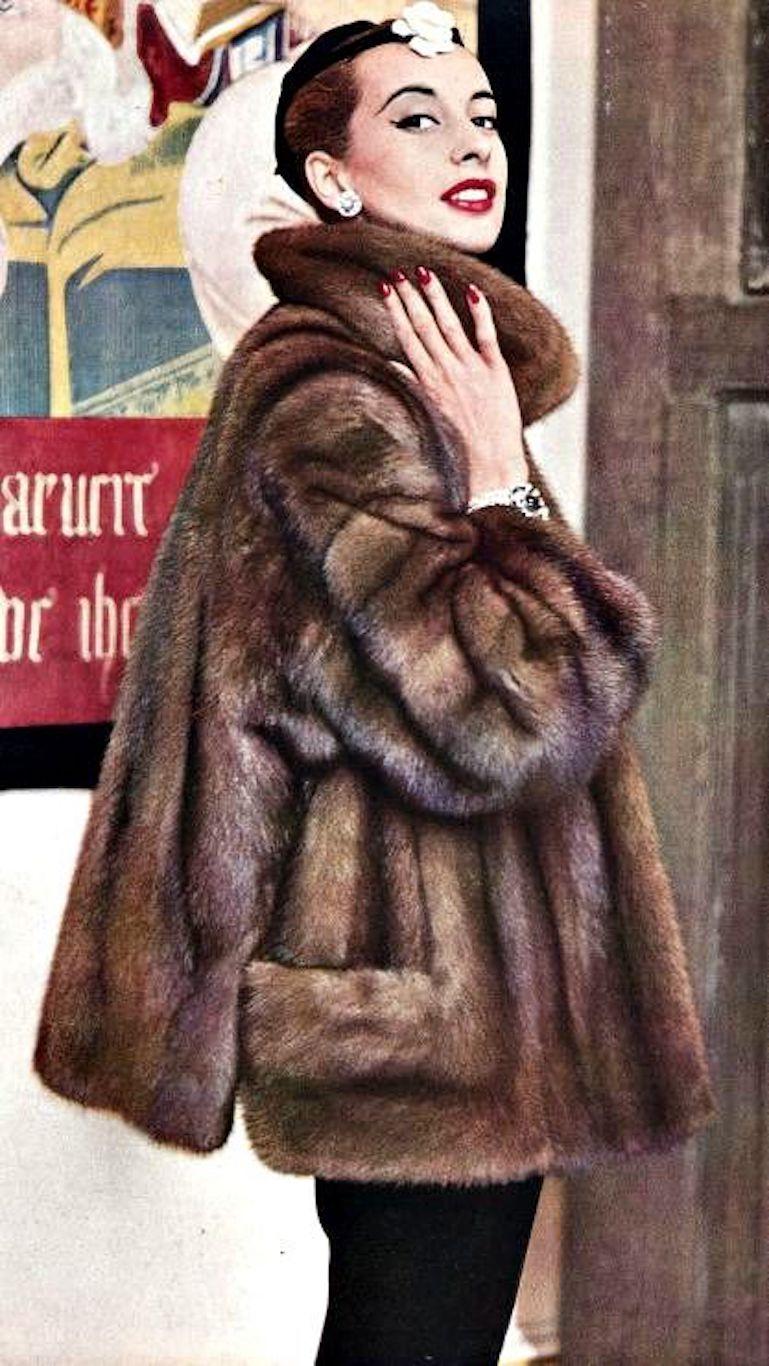 Christian Dior 1973 Manteau bicolore en fourrure de vison 7
