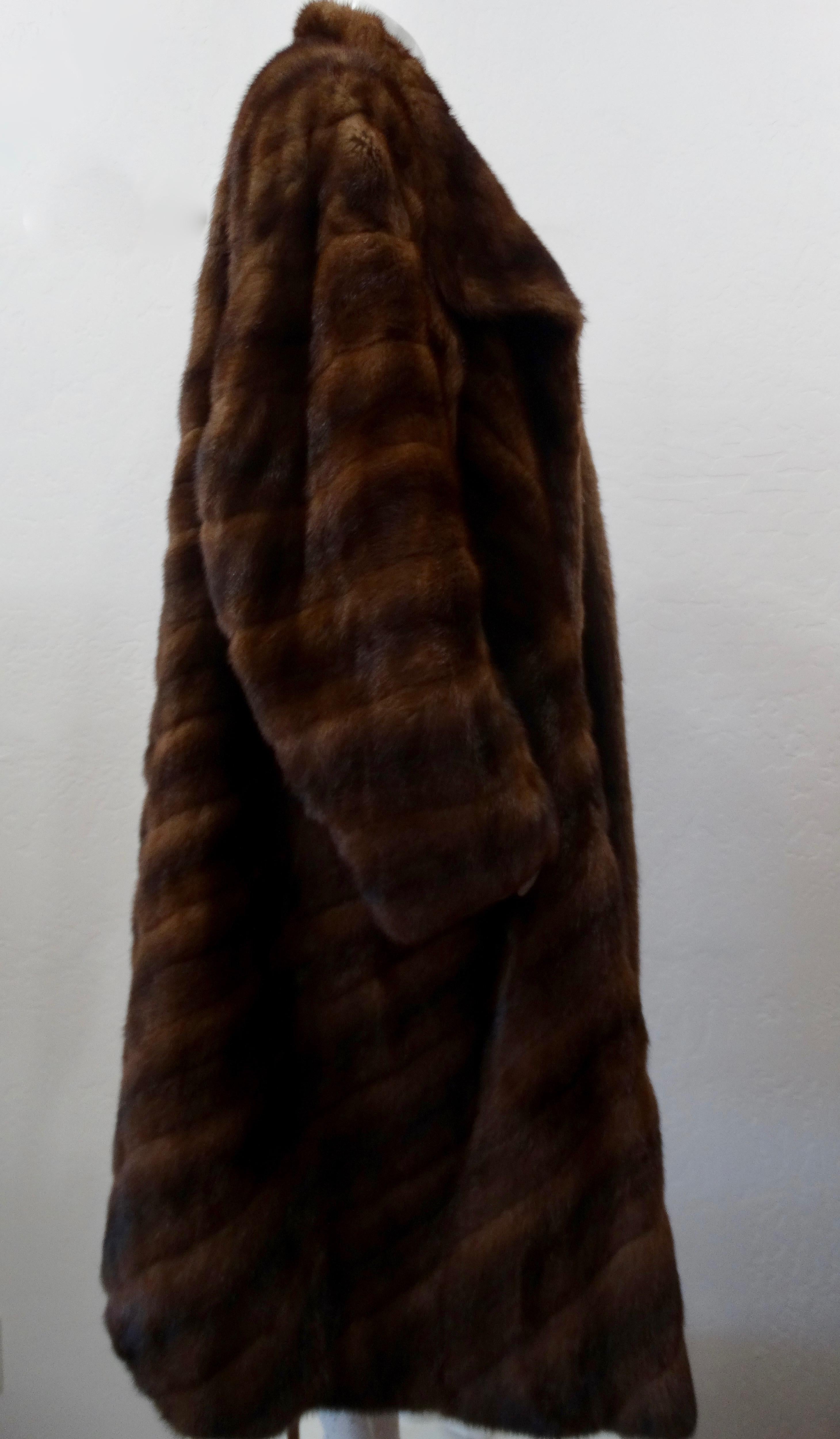 Black Christian Dior 1973 Two-Tone Mink Fur Coat 