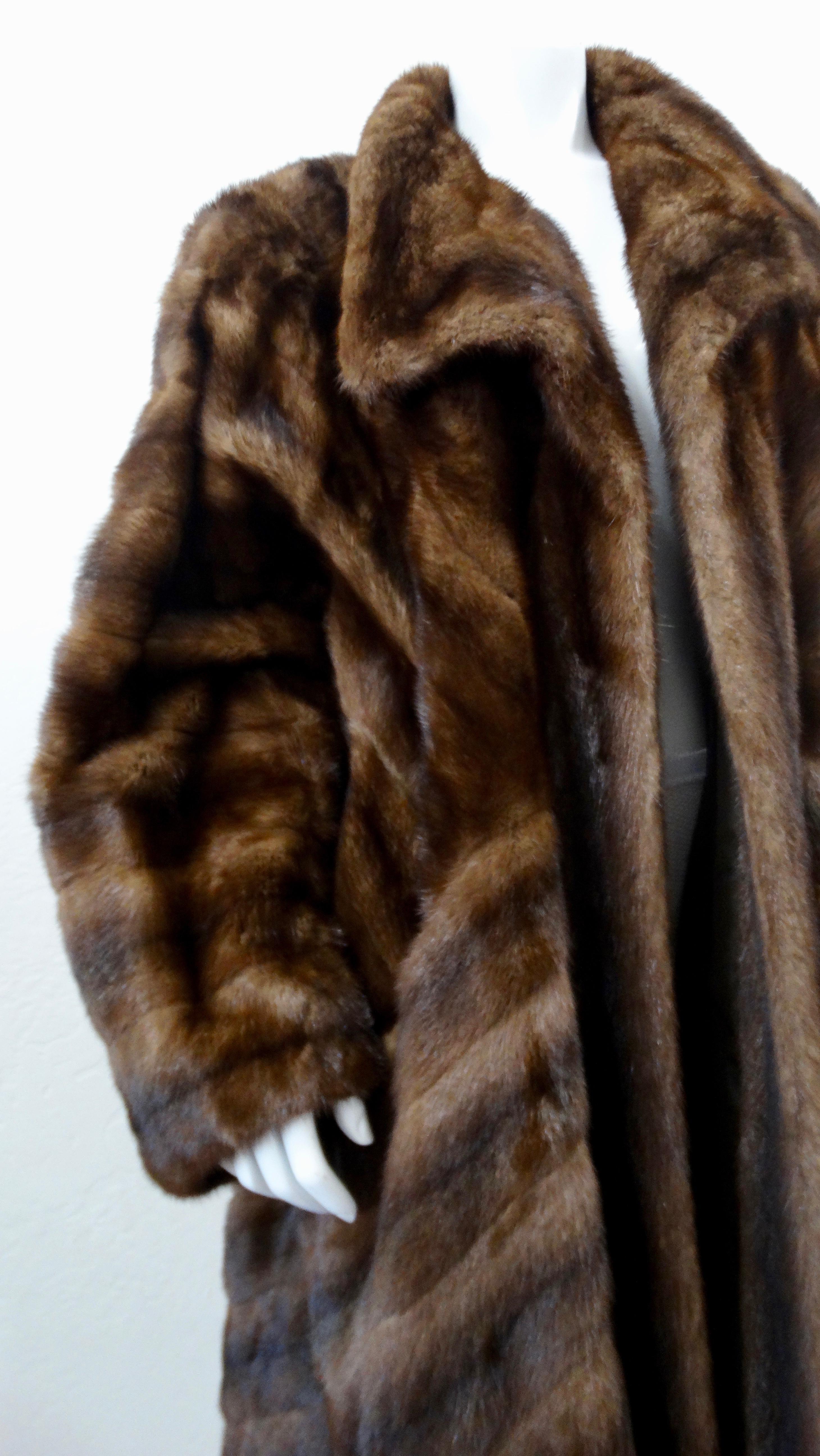 Christian Dior 1973 Two-Tone Mink Fur Coat  In Good Condition In Scottsdale, AZ