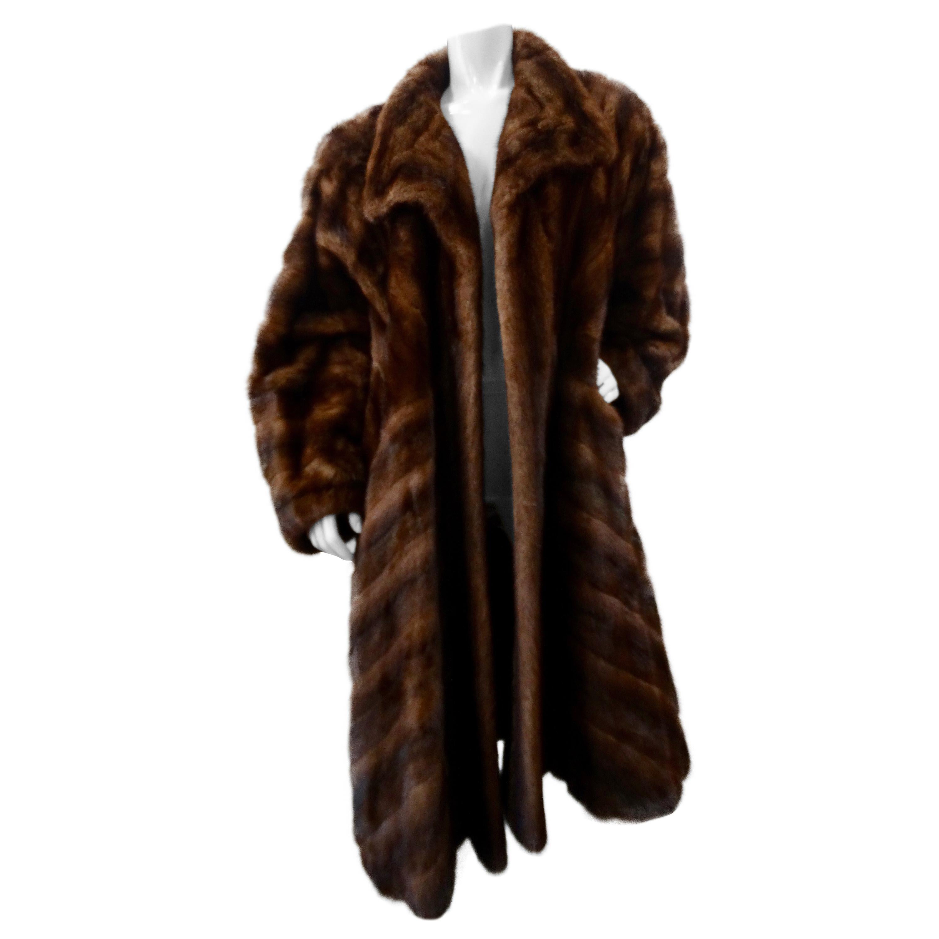 Christian Dior 1973 Two-Tone Mink Fur Coat 