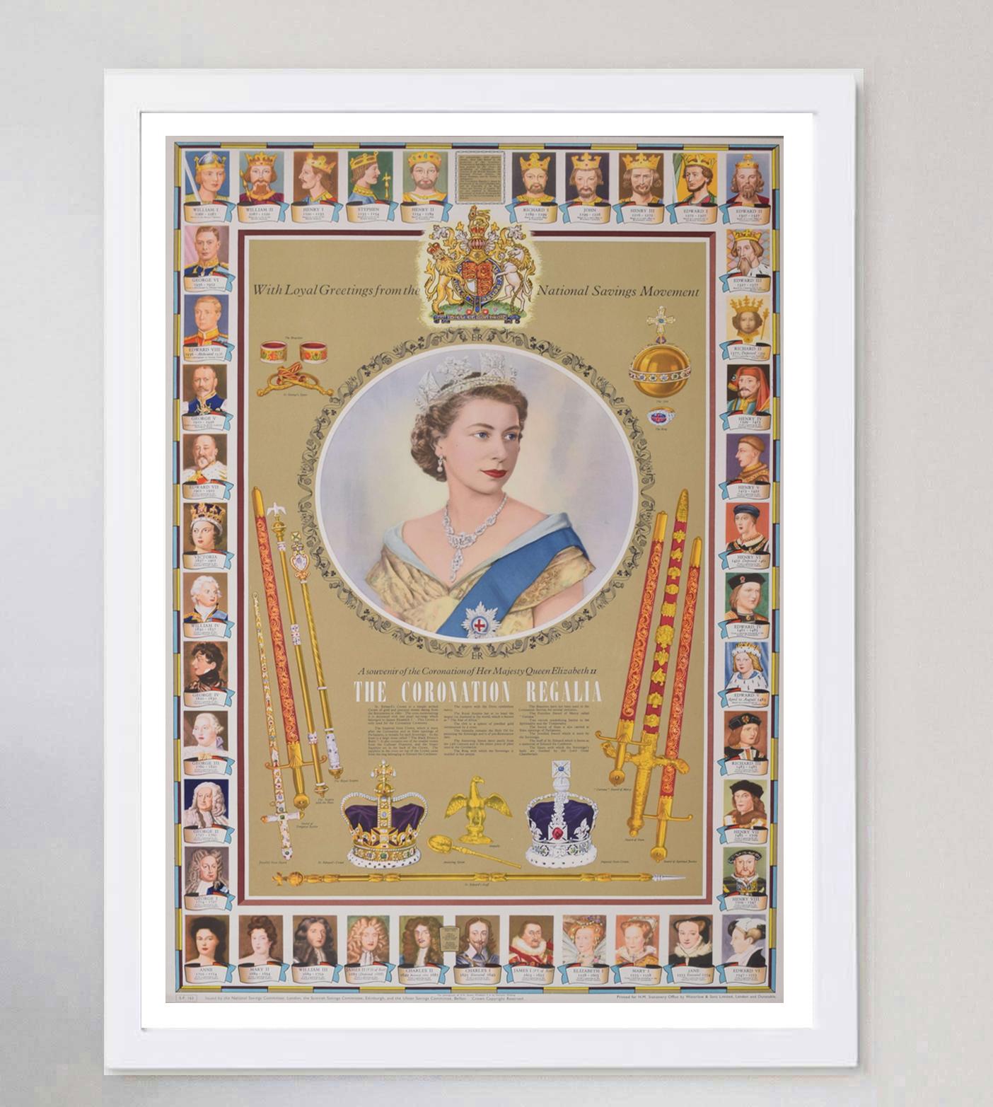 1953 Coronation of Queen Elizabeth II Original Vintage Poster In Good Condition For Sale In Winchester, GB