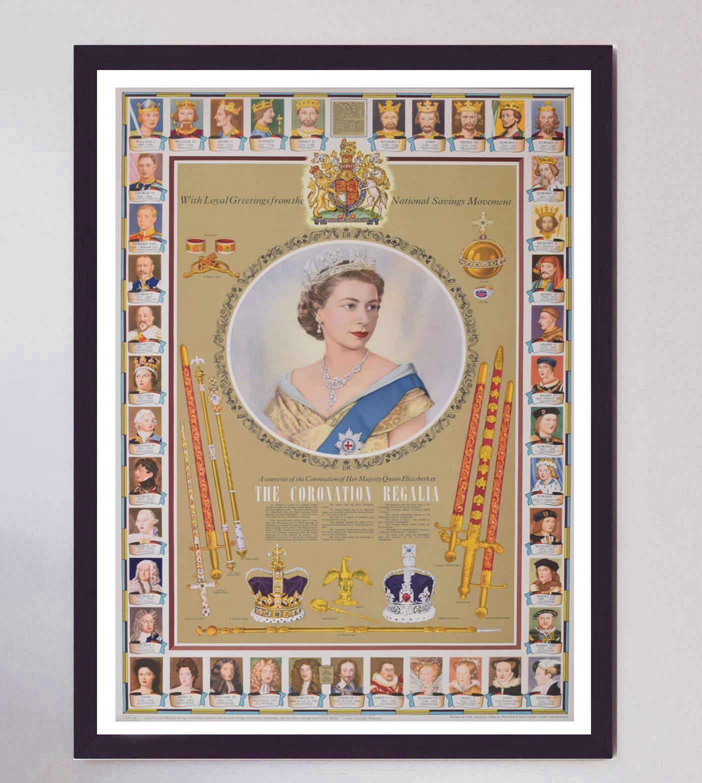 Mid-20th Century 1953 Coronation of Queen Elizabeth II Original Vintage Poster For Sale
