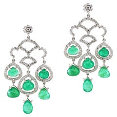 19.53 cts of Emerald Chandelier earrings