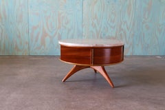 1953 Custom Vladimir Kagan for Kagan Dreyfus Revolving Table Marble Cherry